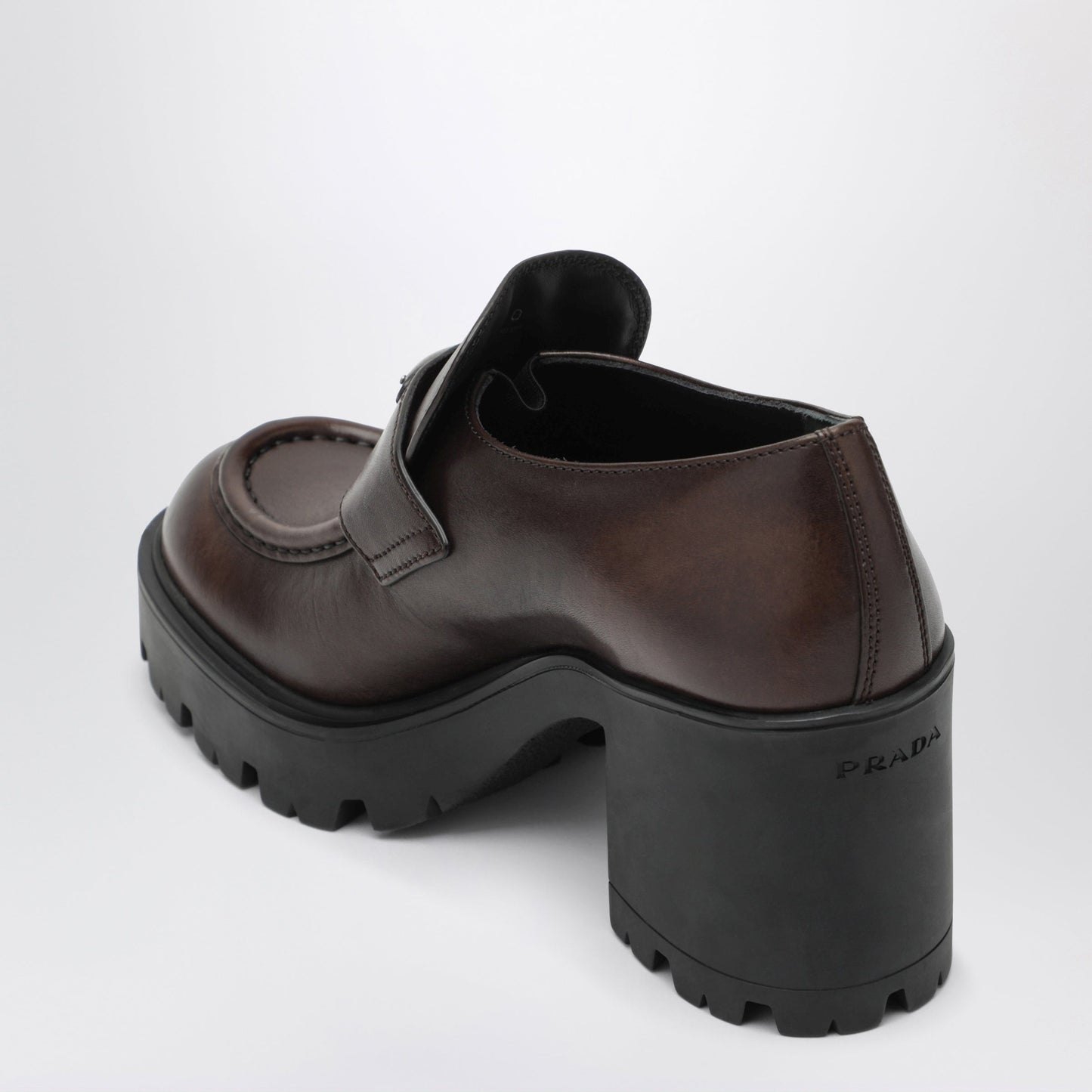 Prada Brown Platform Heeled Loafers Women PRADA