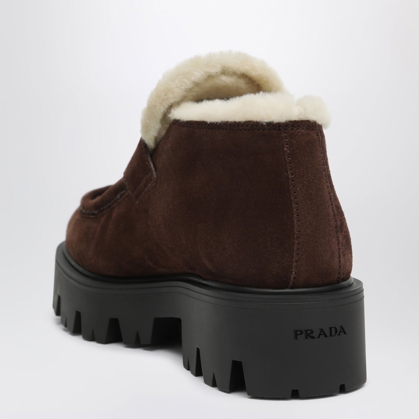 Prada Dark Brown Suede Moccasins Women PRADA