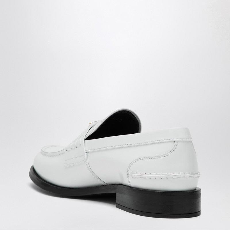 Prada Women White Brushed Leather Loafer PRADA