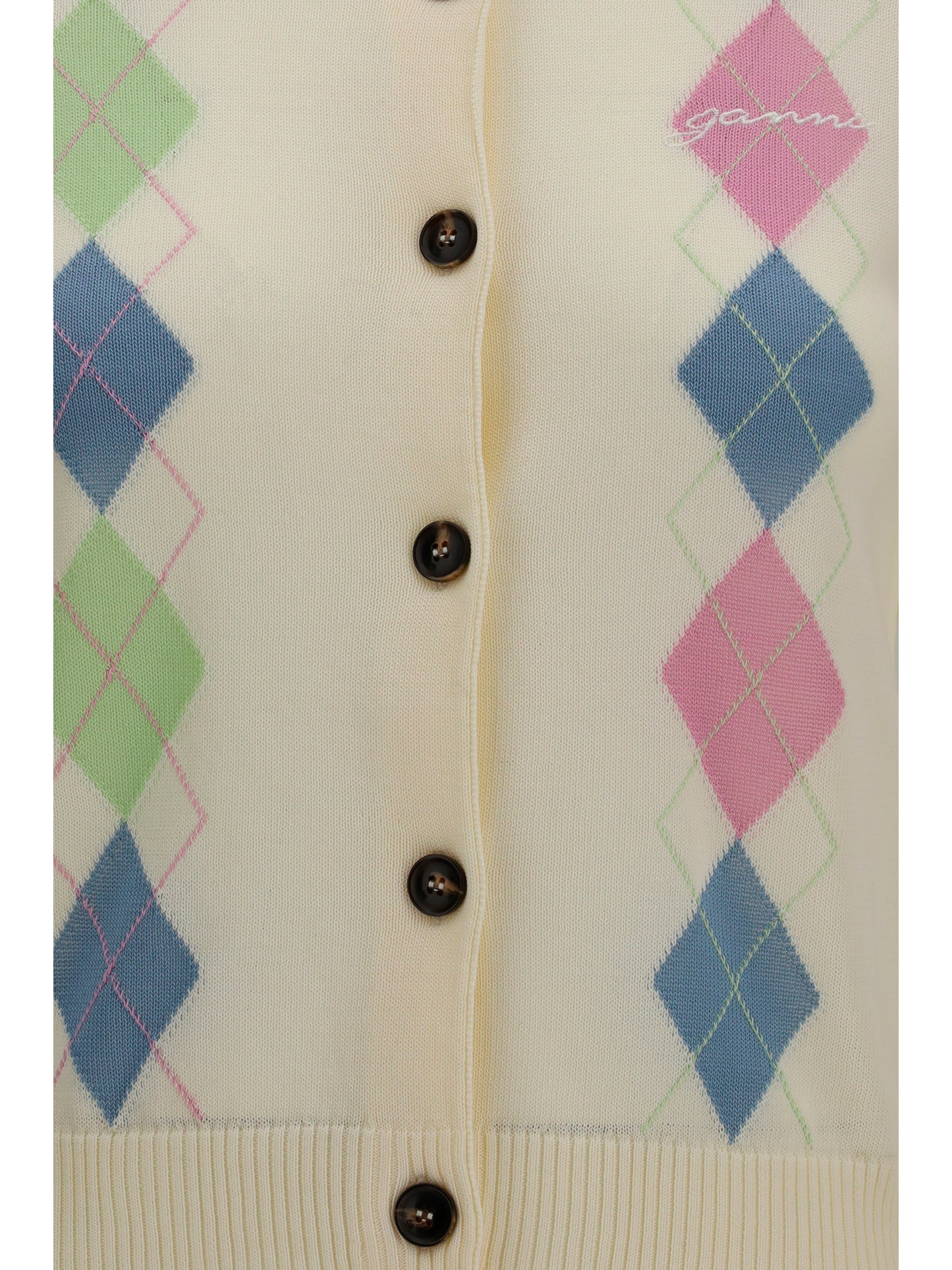 Ganni Women Diamond-Pattern Cardigan GANNI
