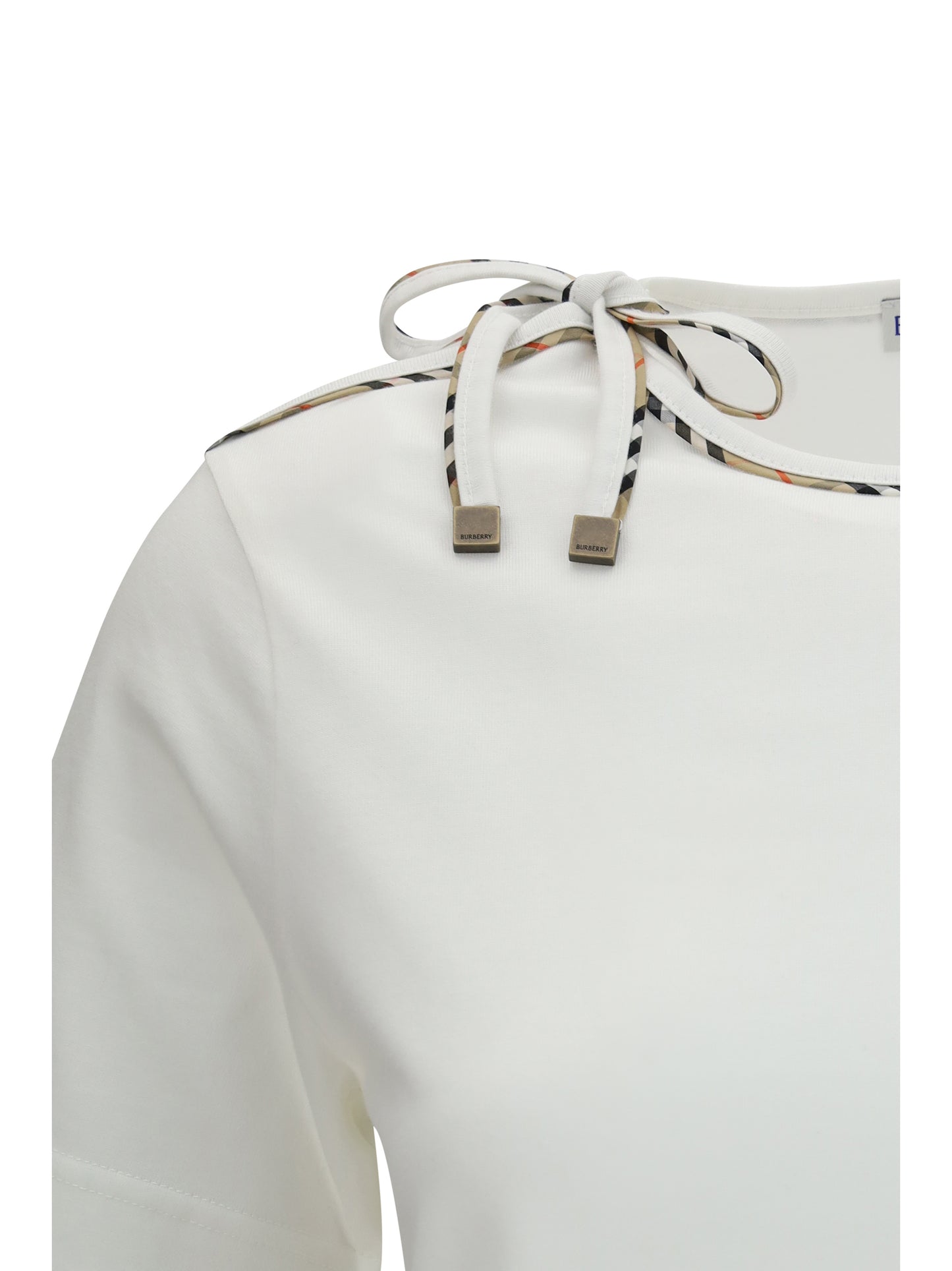 Burberry Women Cotton Lace-Detail T-Shirt BURBERRY