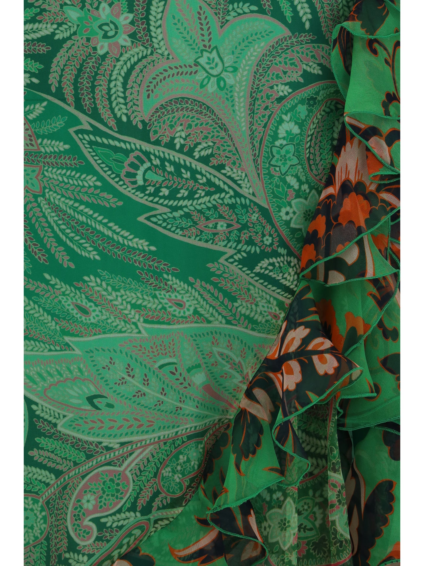Etro Women Long Silk Crepon Skirt With Ruffles ETRO