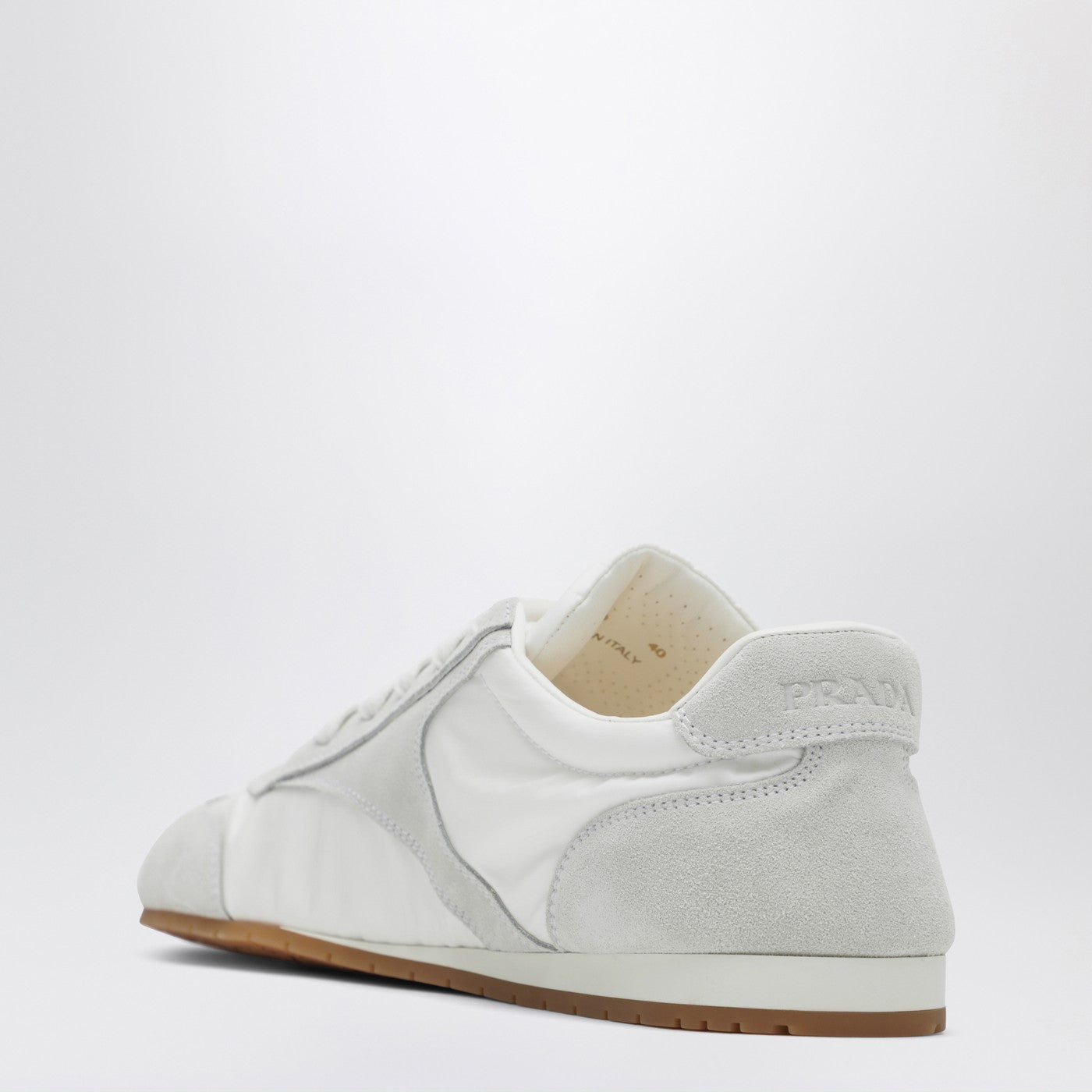 Prada White Sneakers With Suede Inserts Women PRADA