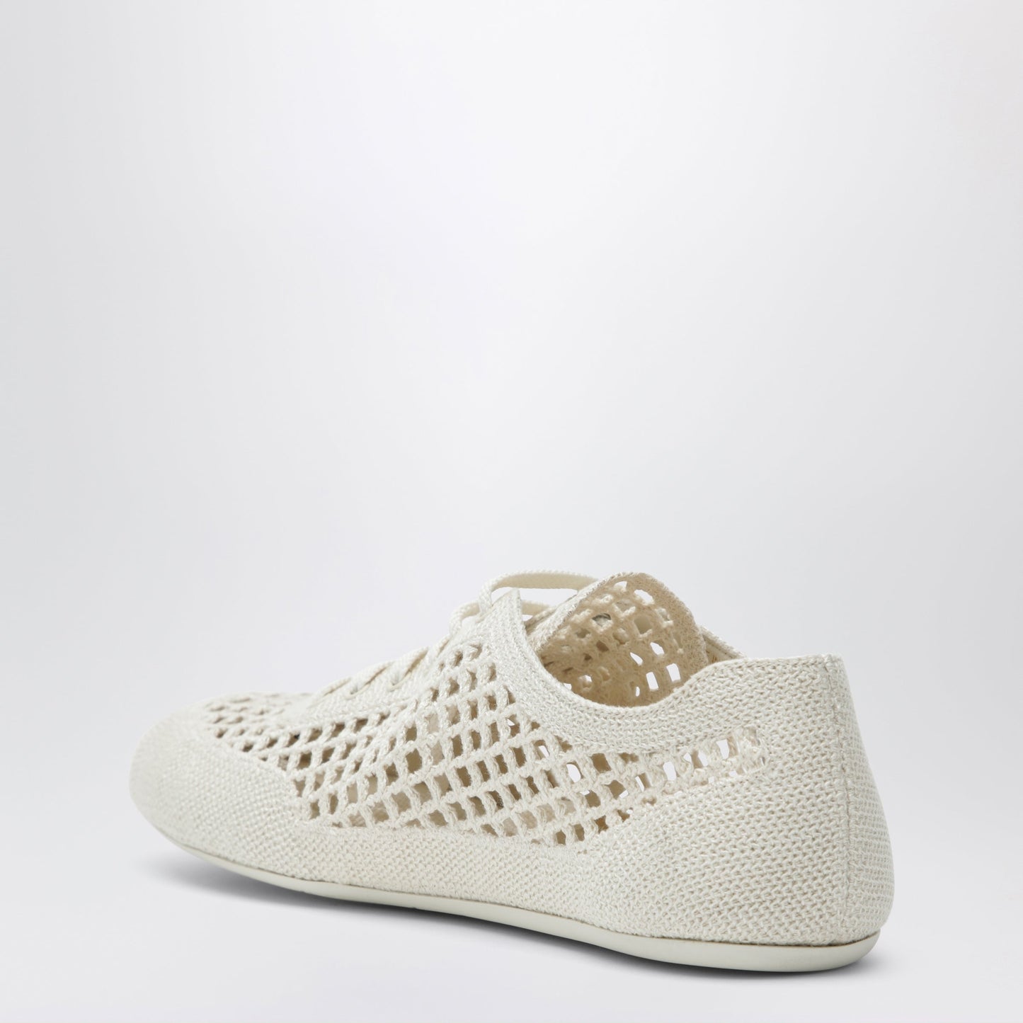 Prada Collapse Sneakers In Ivory Crochet Knit Women PRADA