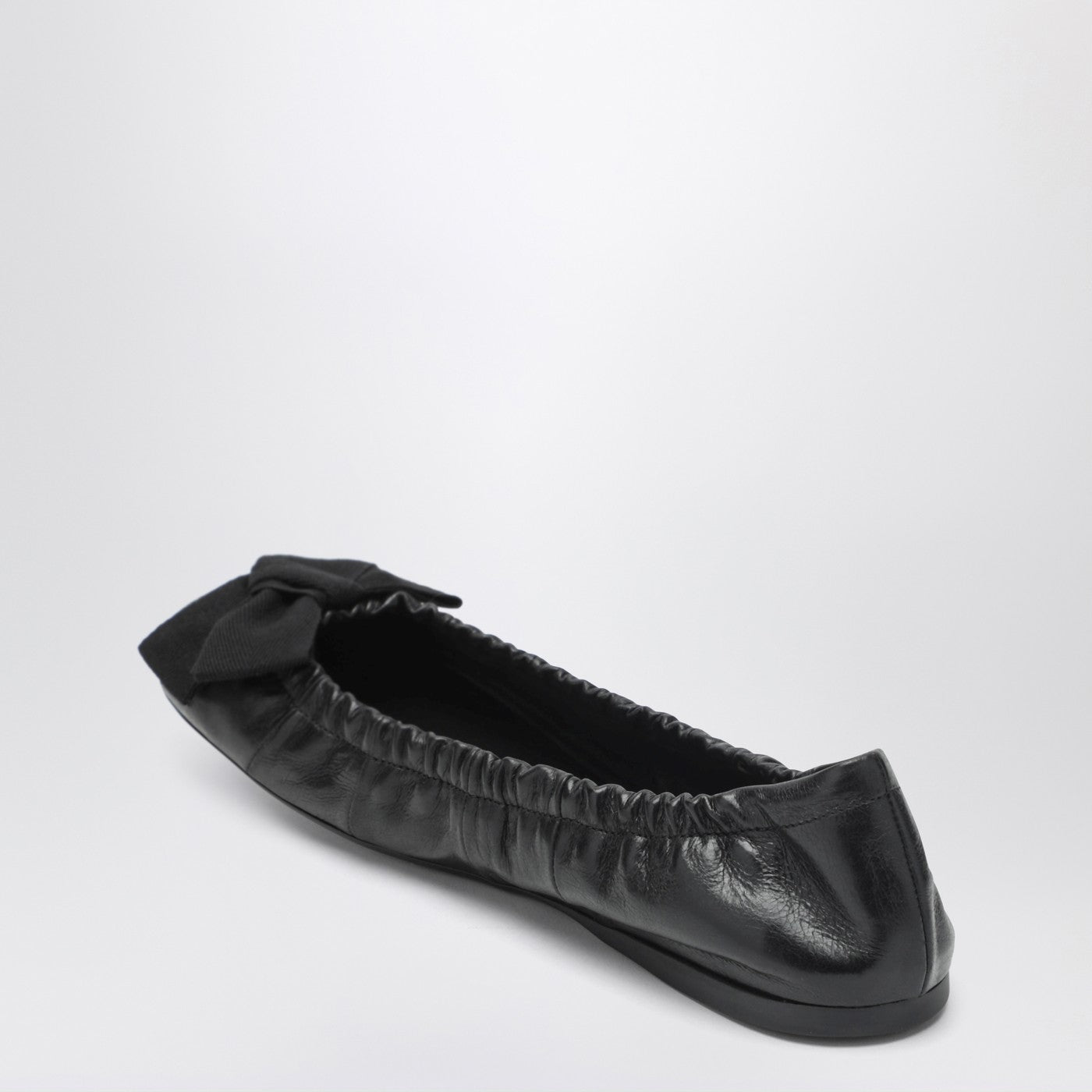 Prada Black Patent Leather Ballet Flats With Bow Women PRADA