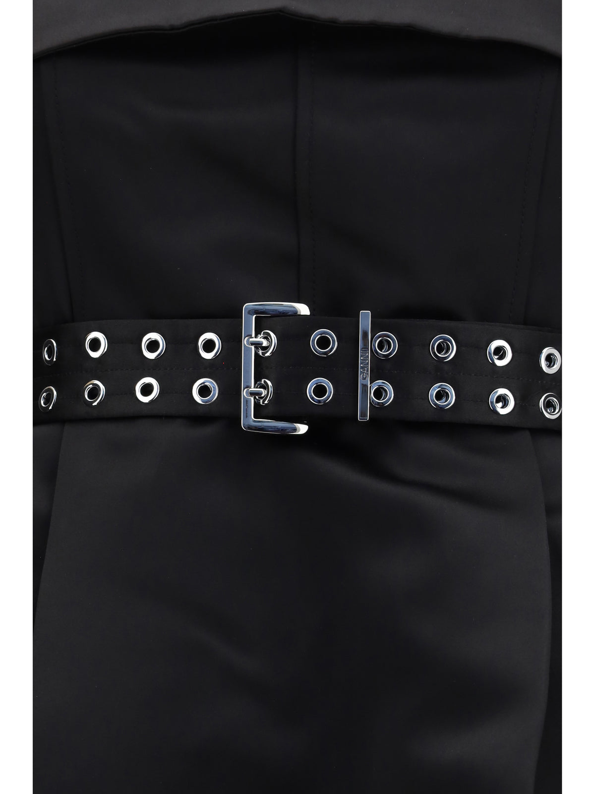 Ganni Women Short Satin Dress With A Full Skirt GANNI
