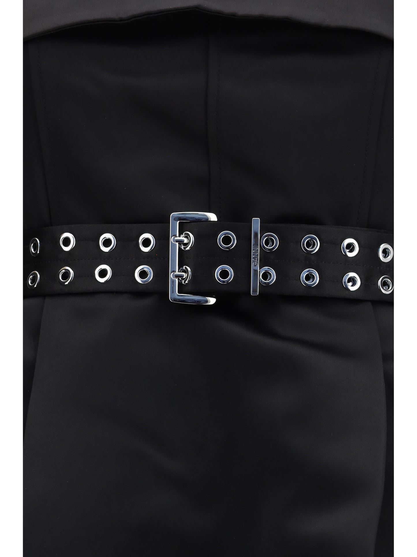 Ganni Women Short Satin Dress With A Full Skirt GANNI