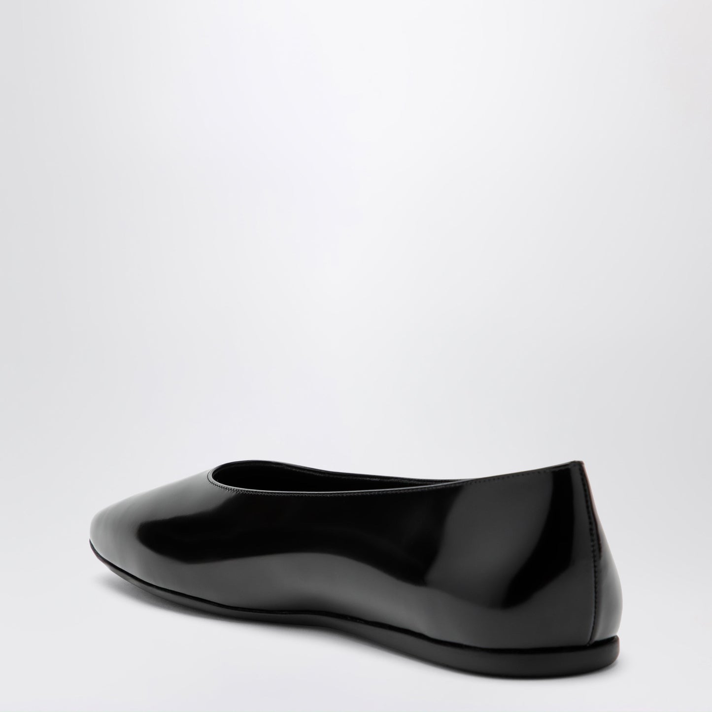 Prada Black Brushed Leather Ballet Flats Women PRADA