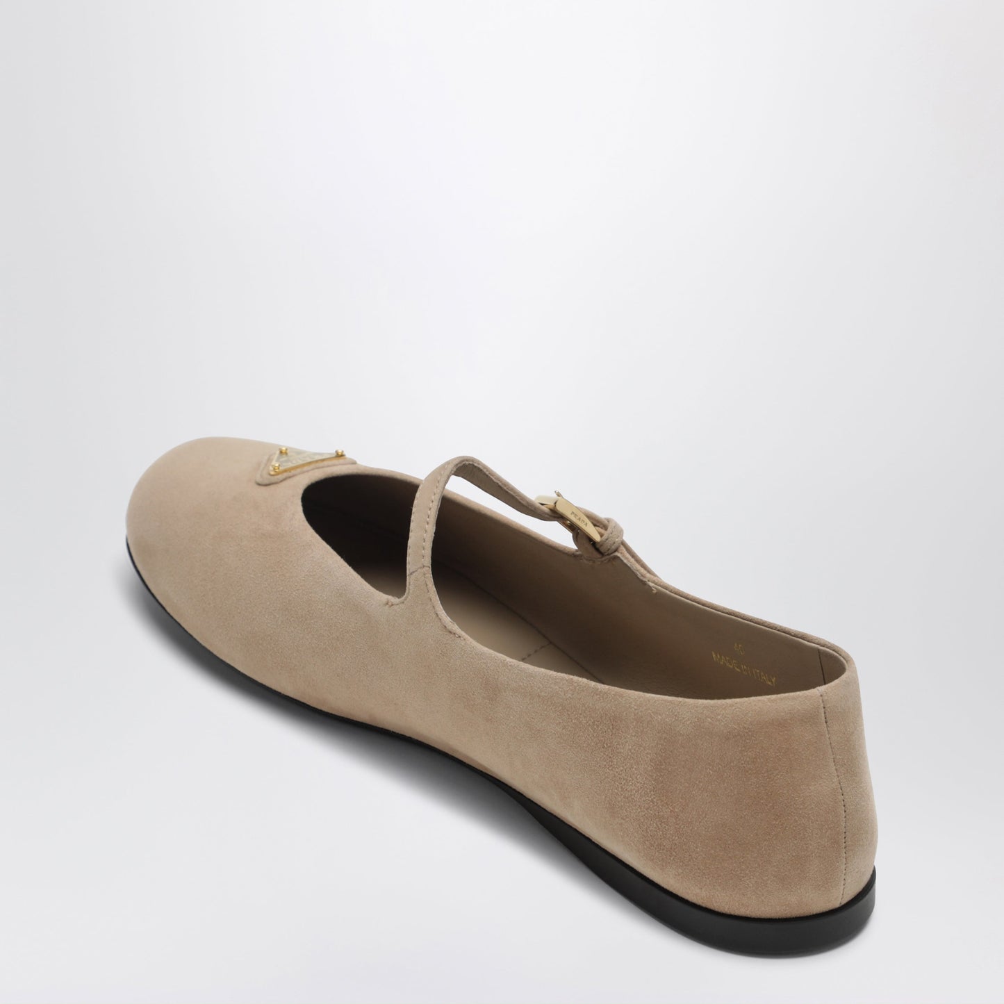 Prada Ballet Flats In Sand Suede Leather Women PRADA