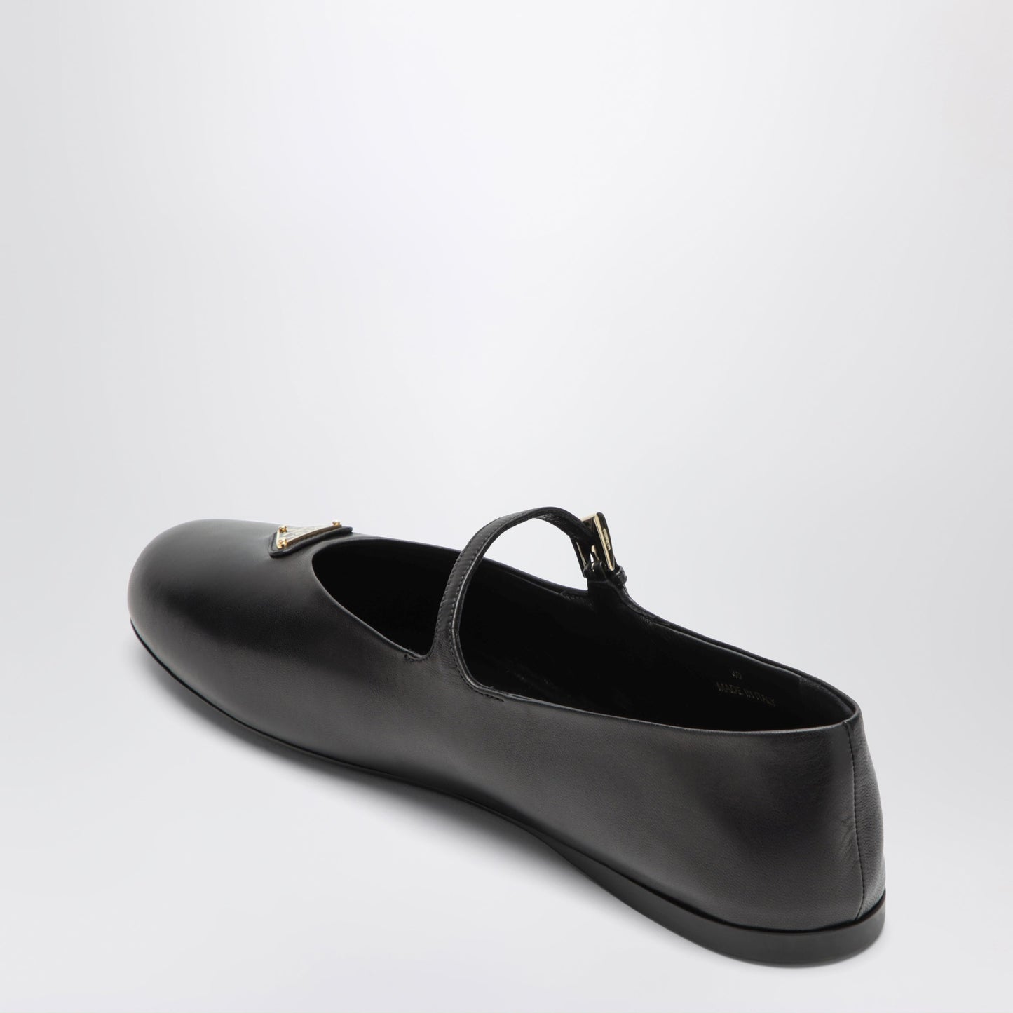 Prada Black Nappa Leather Ballet Flats Women PRADA