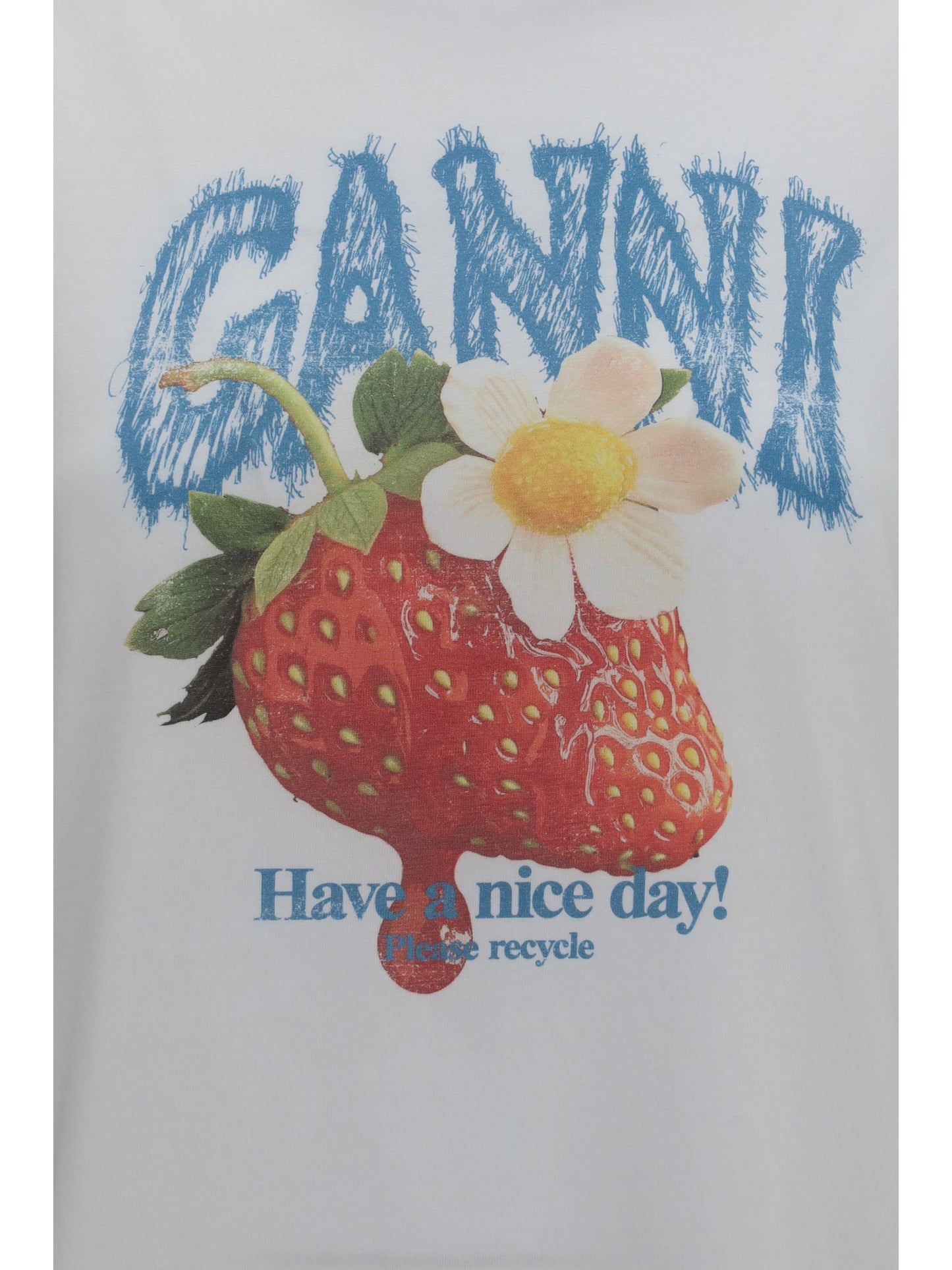 Ganni Women Strawberry Cotton T-Shirt GANNI