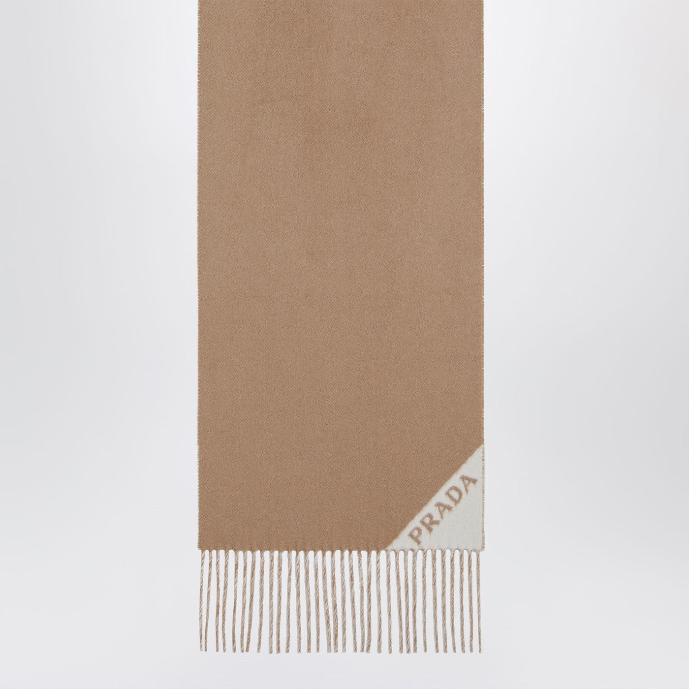 Prada Beige Double Cashmere Scarf Women PRADA