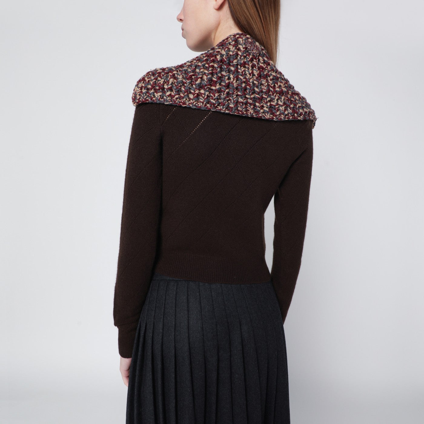Prada Wool And Cashmere Knit Collar Women PRADA