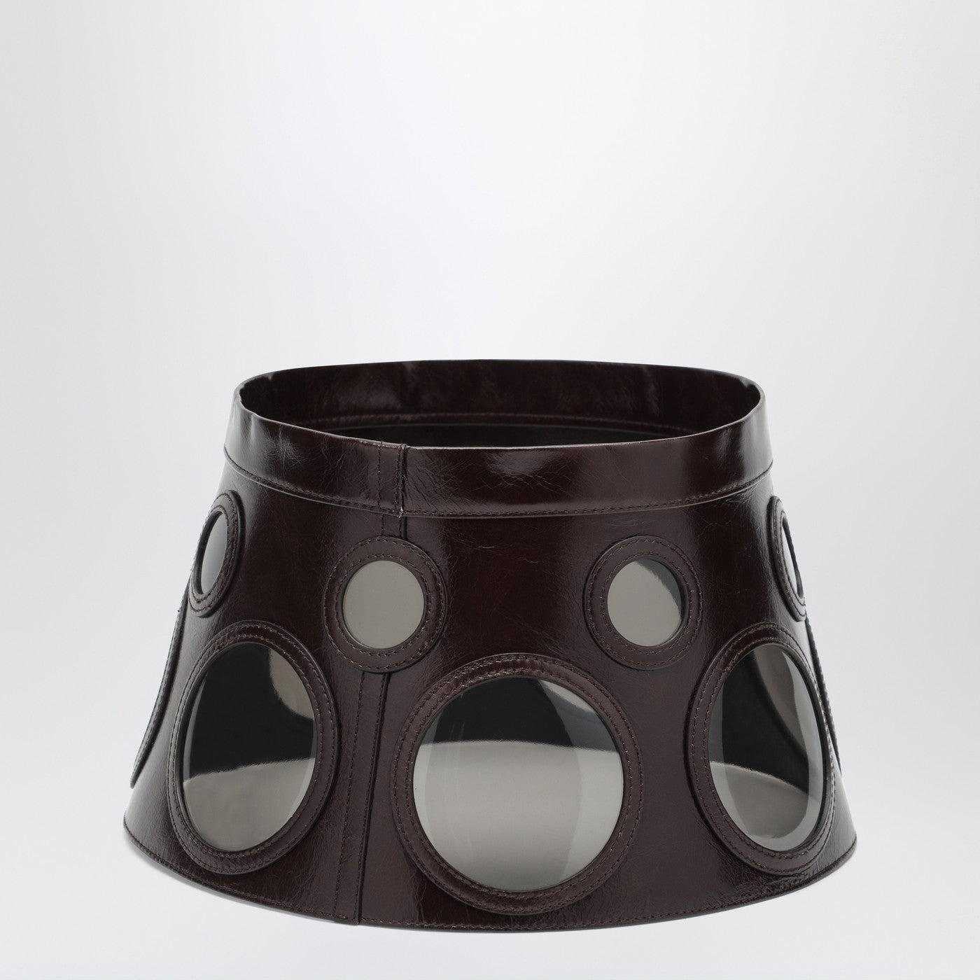 Prada Visor Brown In Leather And Plexiglass Women PRADA