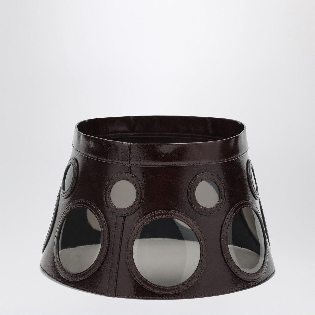 Prada Visor Brown In Leather And Plexiglass Women PRADA
