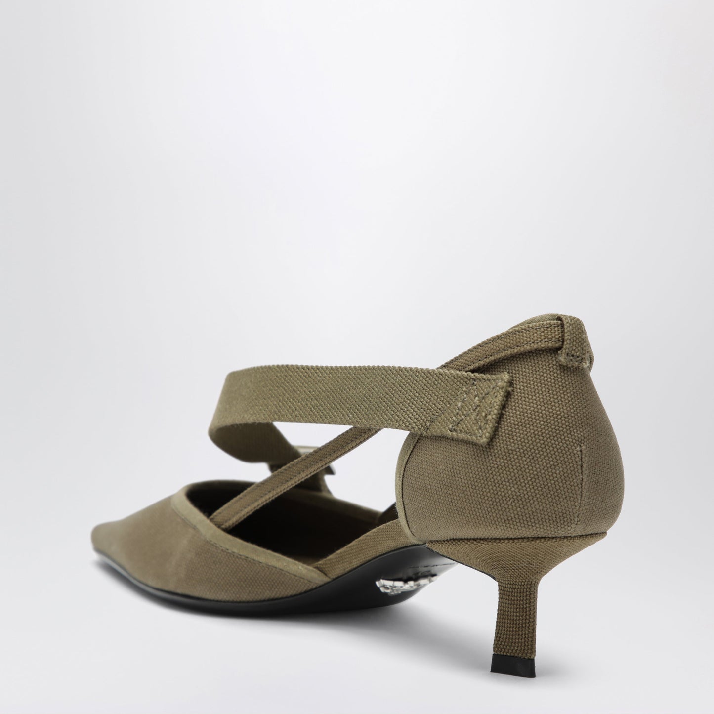 Prada Canvas Pumps In Forest Color Women PRADA