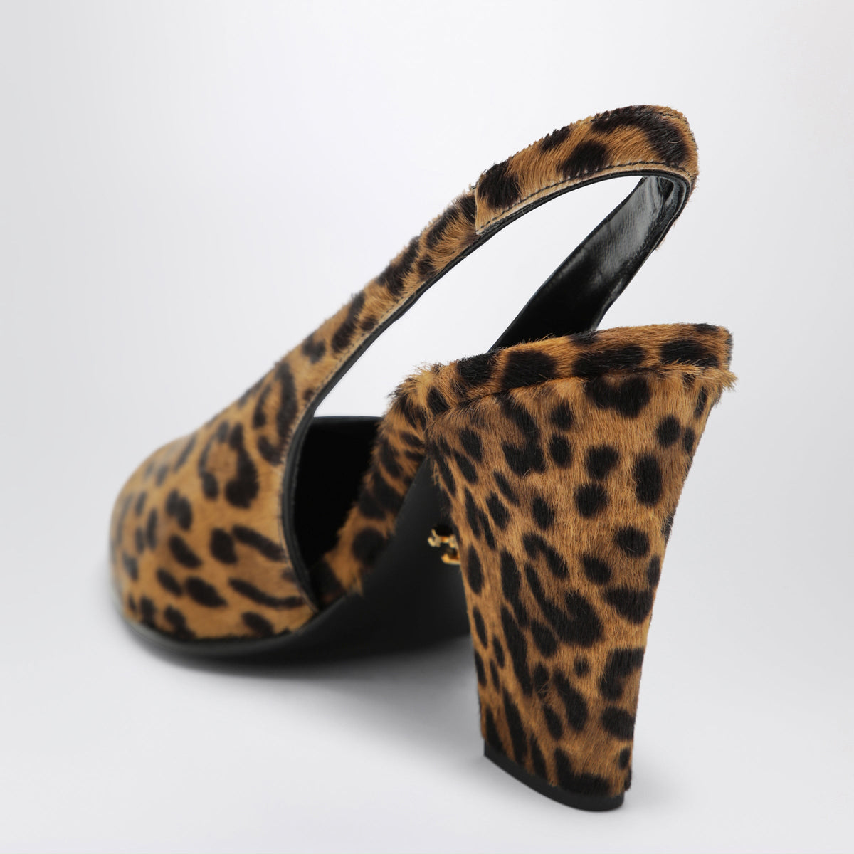 Prada Leopard-Print Calf Hair Slingback Pumps Women PRADA