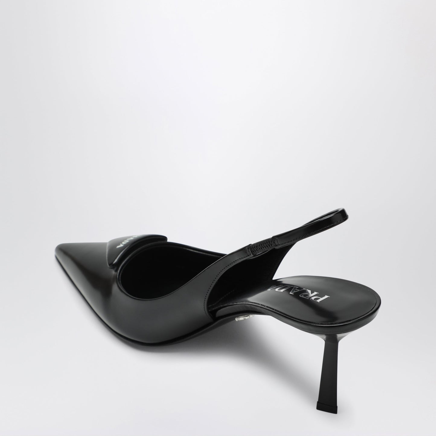 Prada Slingback Pumps In Black Brushed Leather Women PRADA