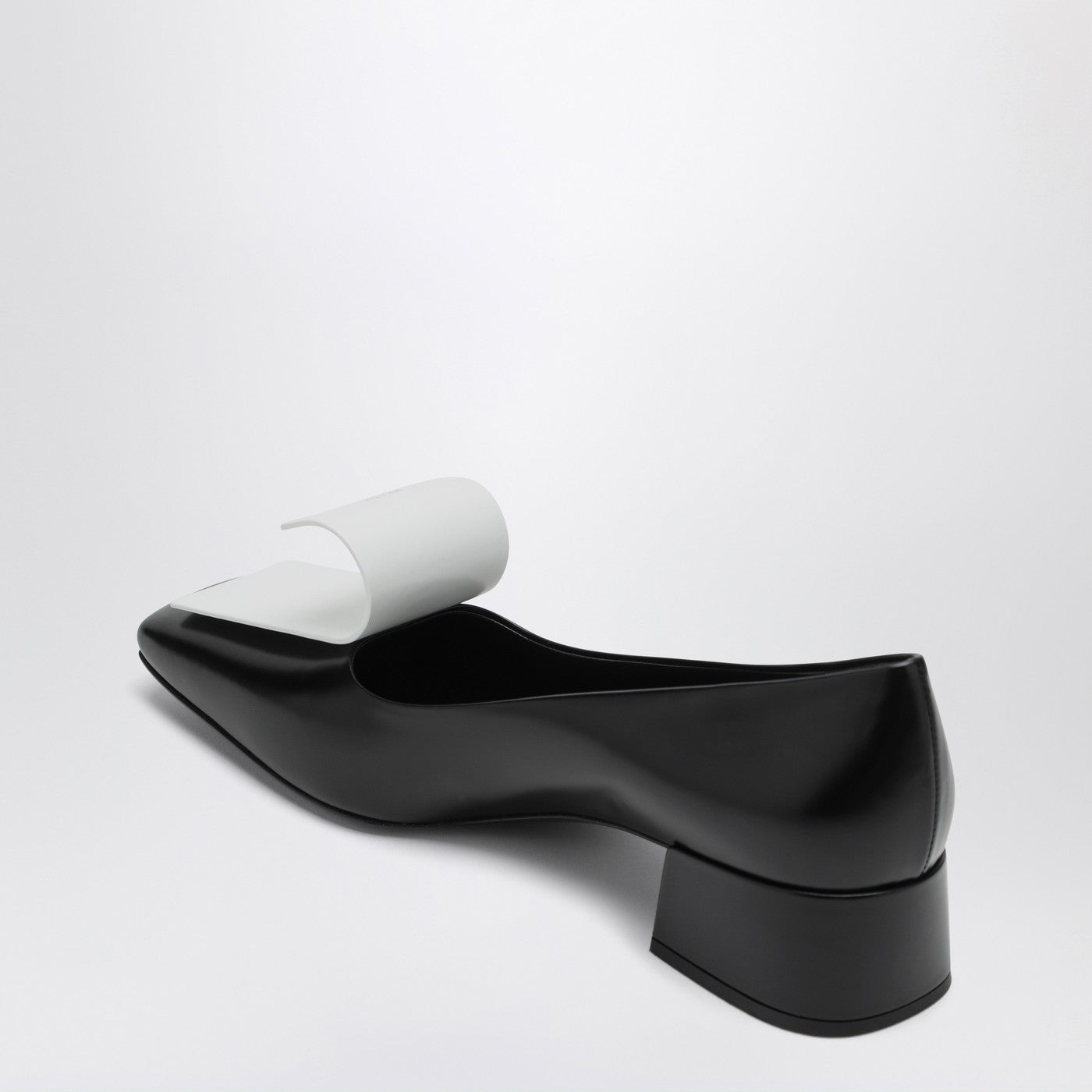 Prada Black And White Leather Decollete Women PRADA