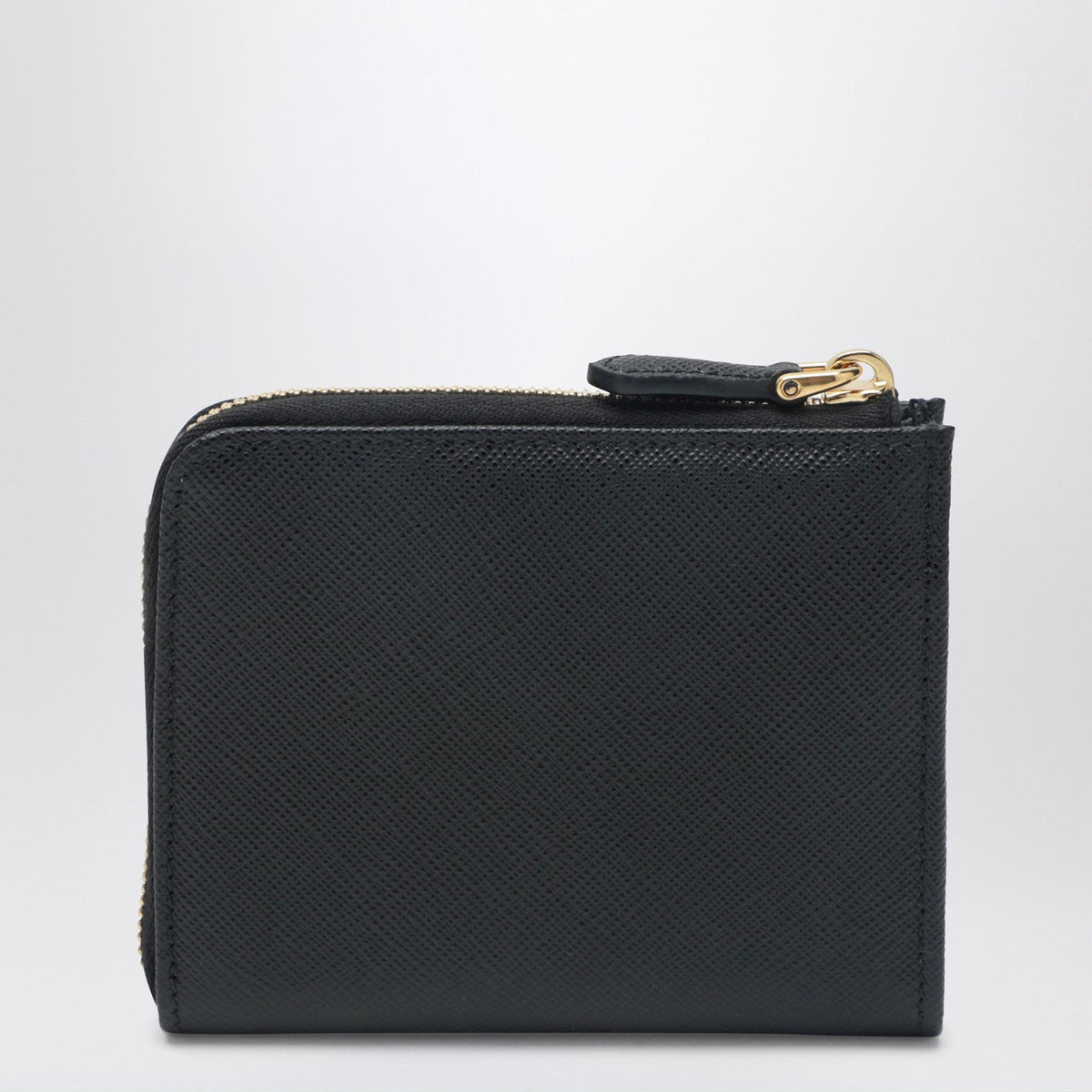 Prada Small Black Saffiano Leather Zip-Around Wallet Women PRADA