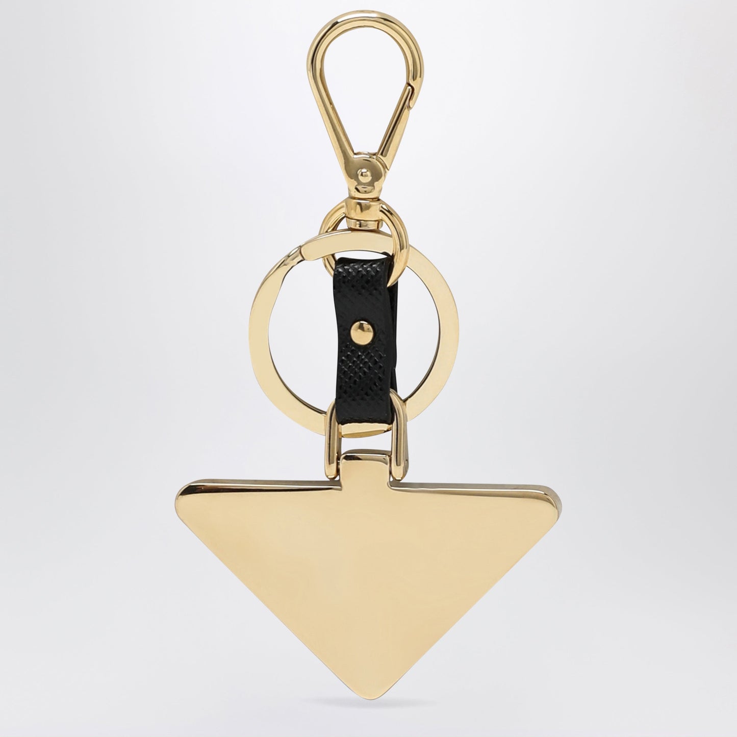 Prada Black Saffiano Leather And Metal Keychain Women PRADA