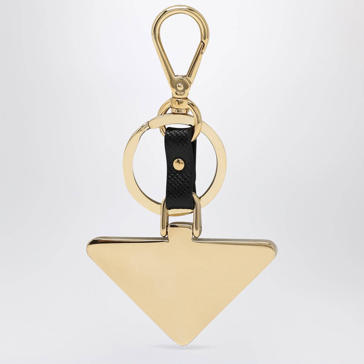 Prada Black Saffiano Leather And Metal Keychain Women PRADA