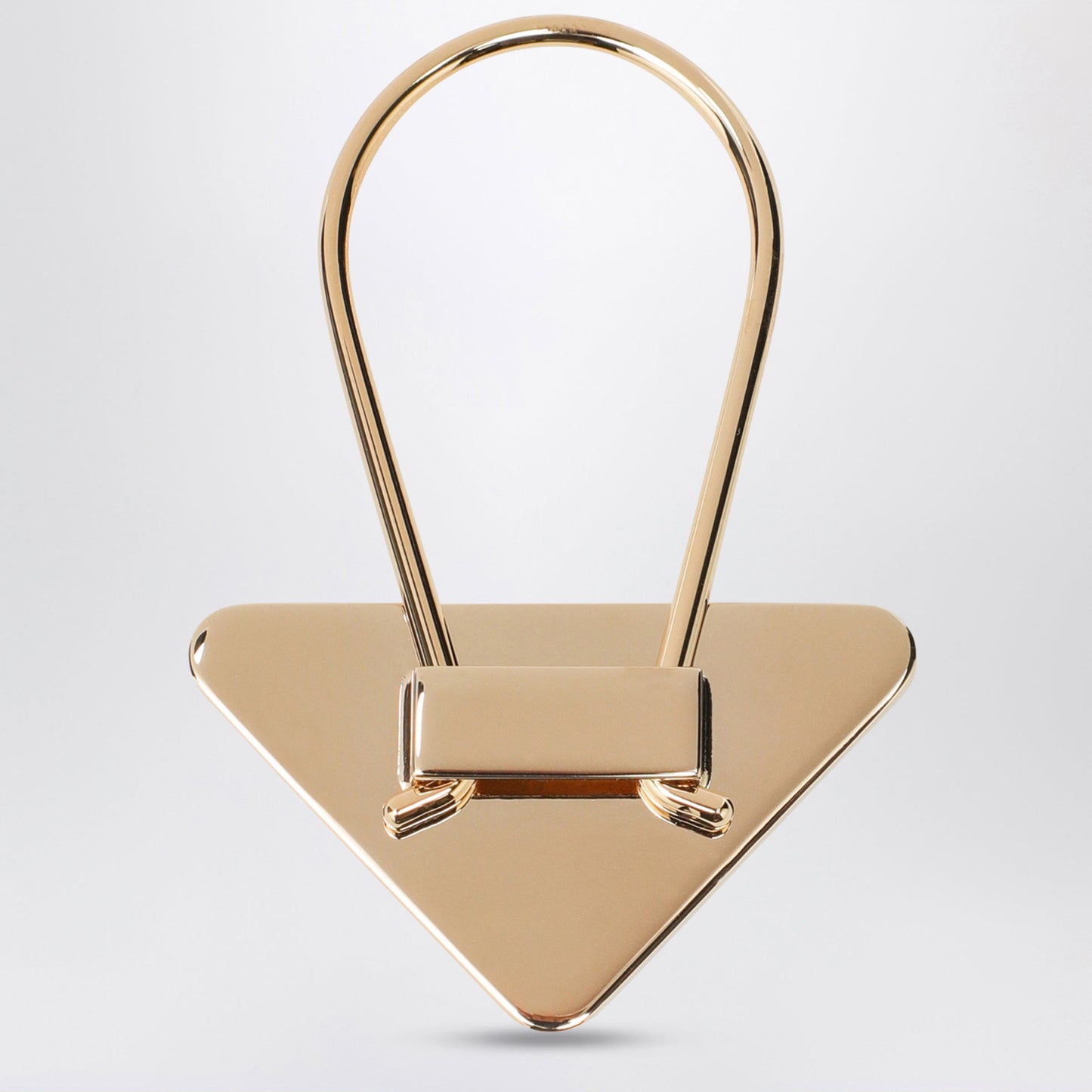 Prada Black/Gold Enamelled Metal Key Ring Women PRADA