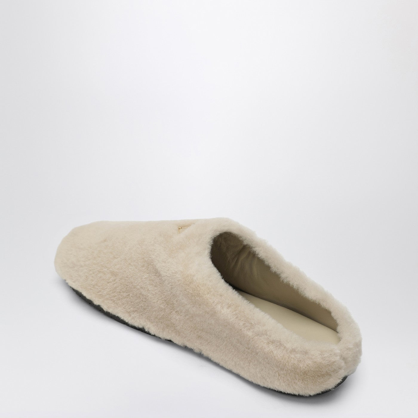 Prada Light Beige Shearling Clogs Women PRADA