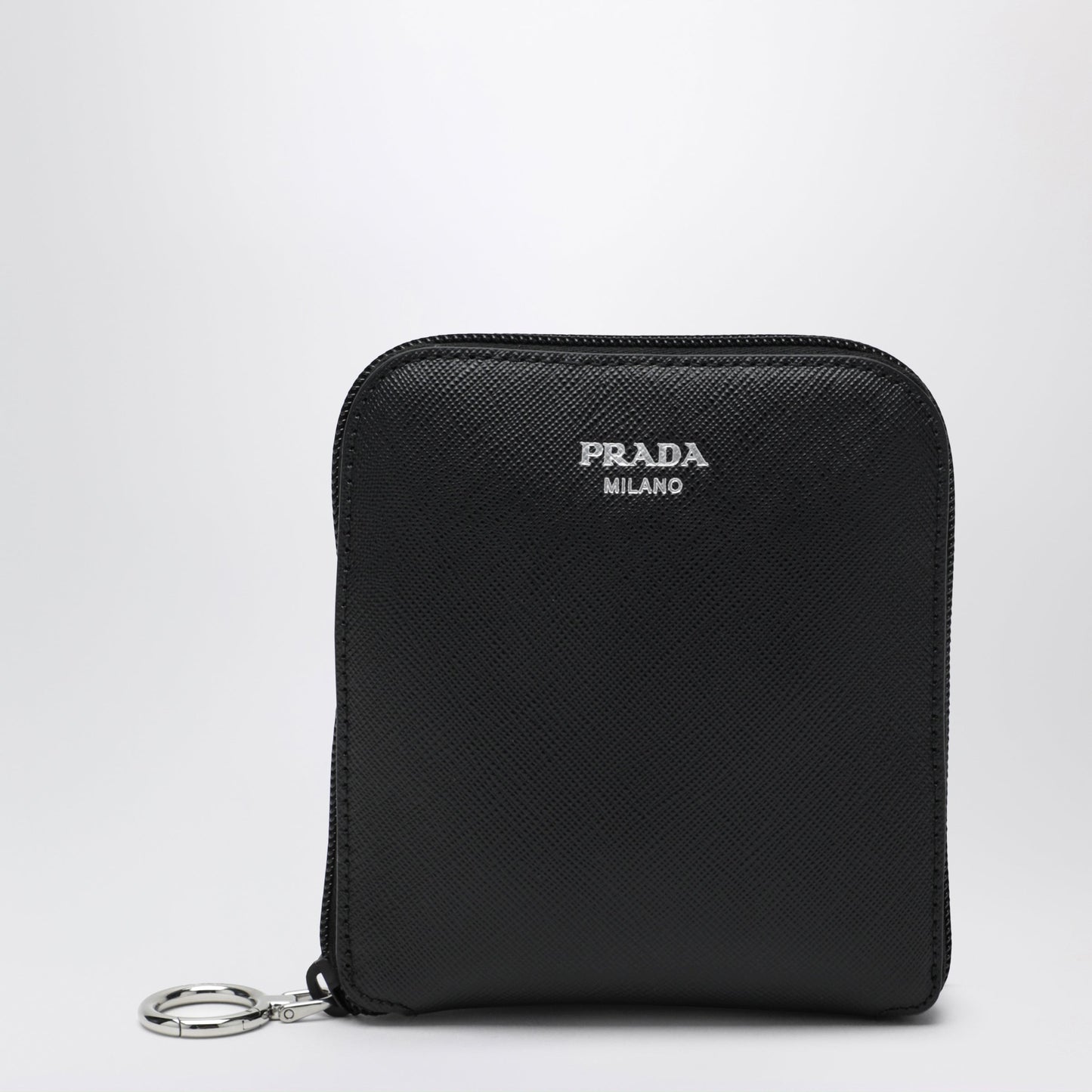 Prada Saffiano Leather Charm With Re-Nylon Tote Bag In Black Women PRADA