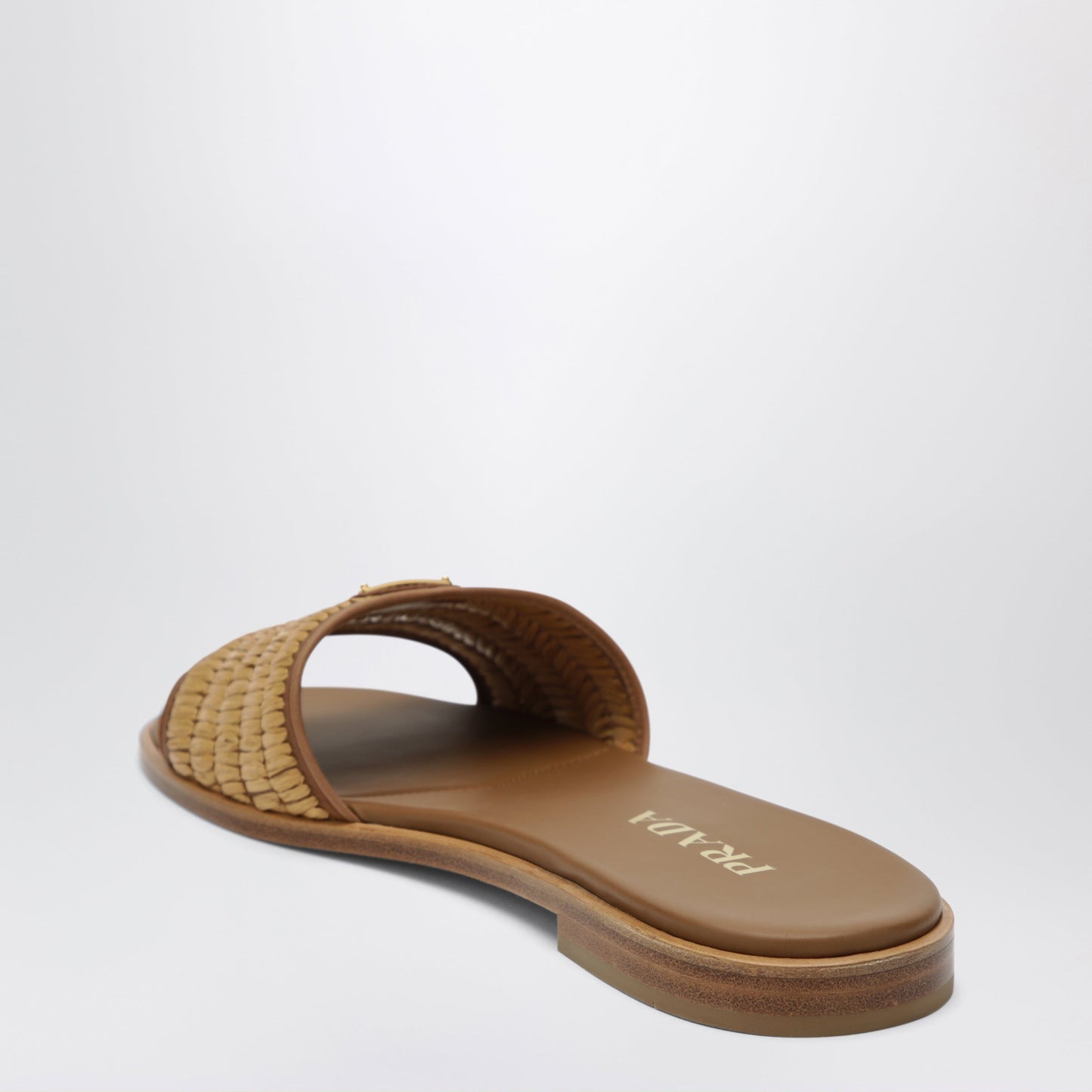 Prada Leather Slider Sandals With Crochet Details Women PRADA