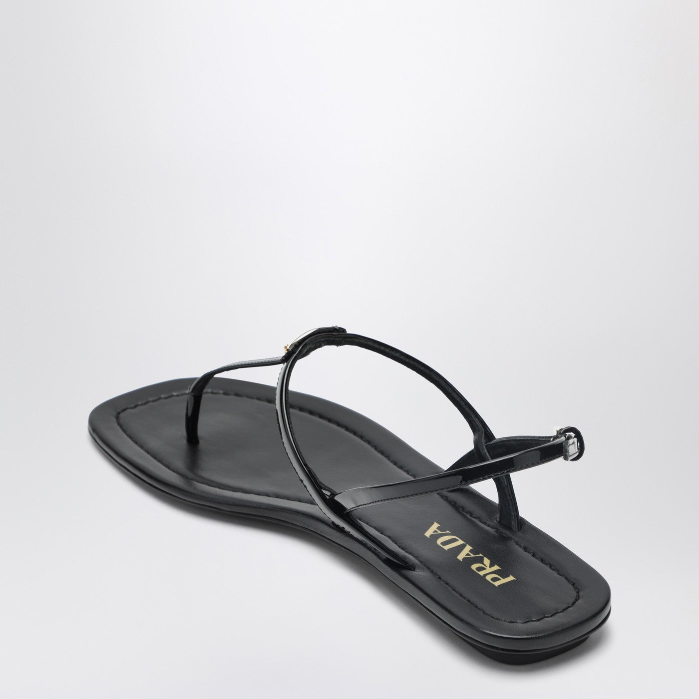 Prada Black Patent Thong Sandal Women PRADA