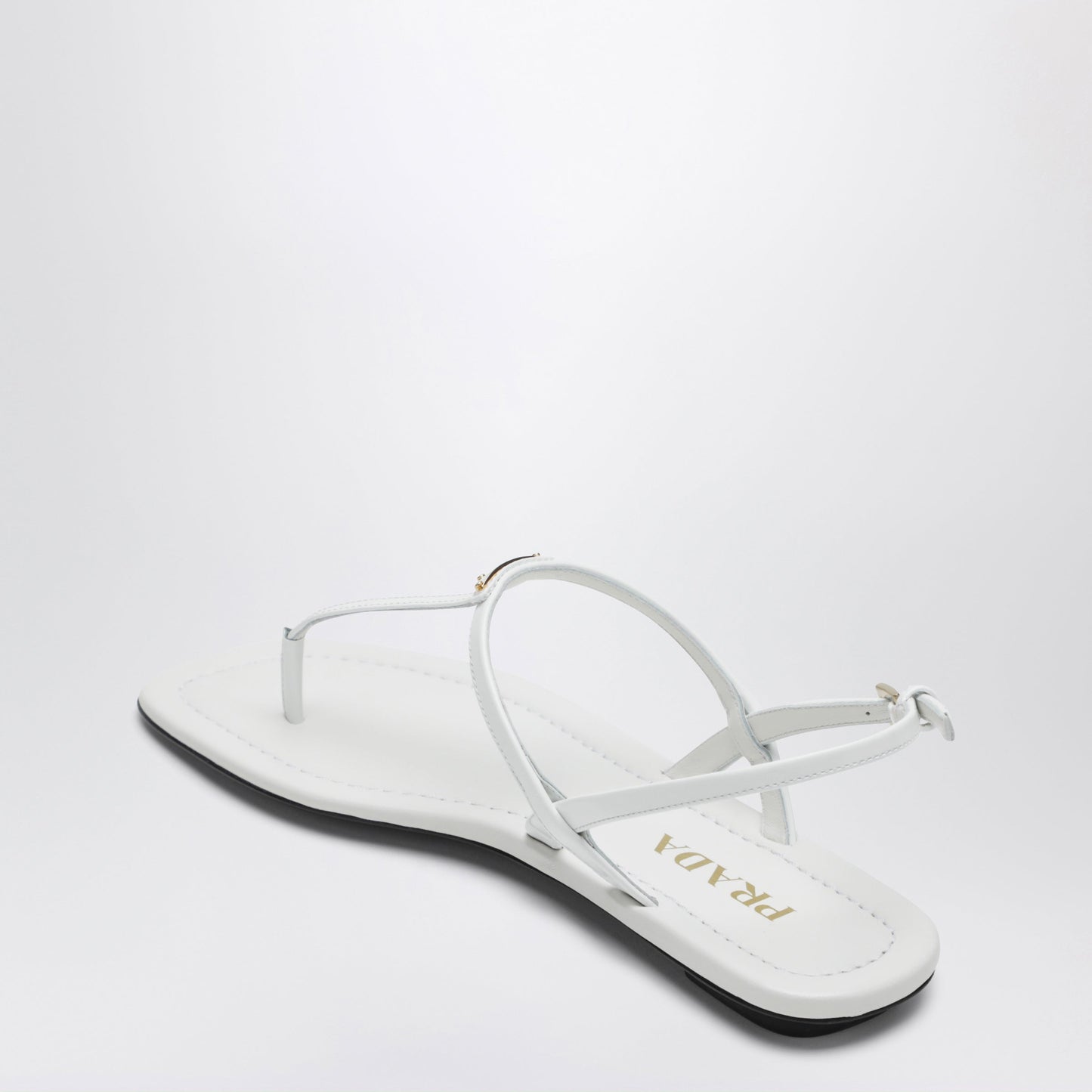 Prada White Patent Leather Thong Sandals Women PRADA