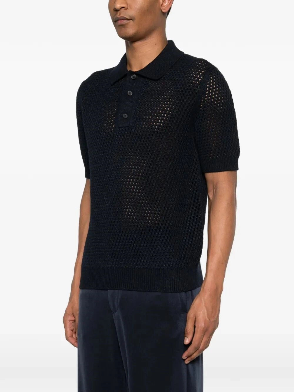 Prada Men Cotton Linen Polo Neck PRADA