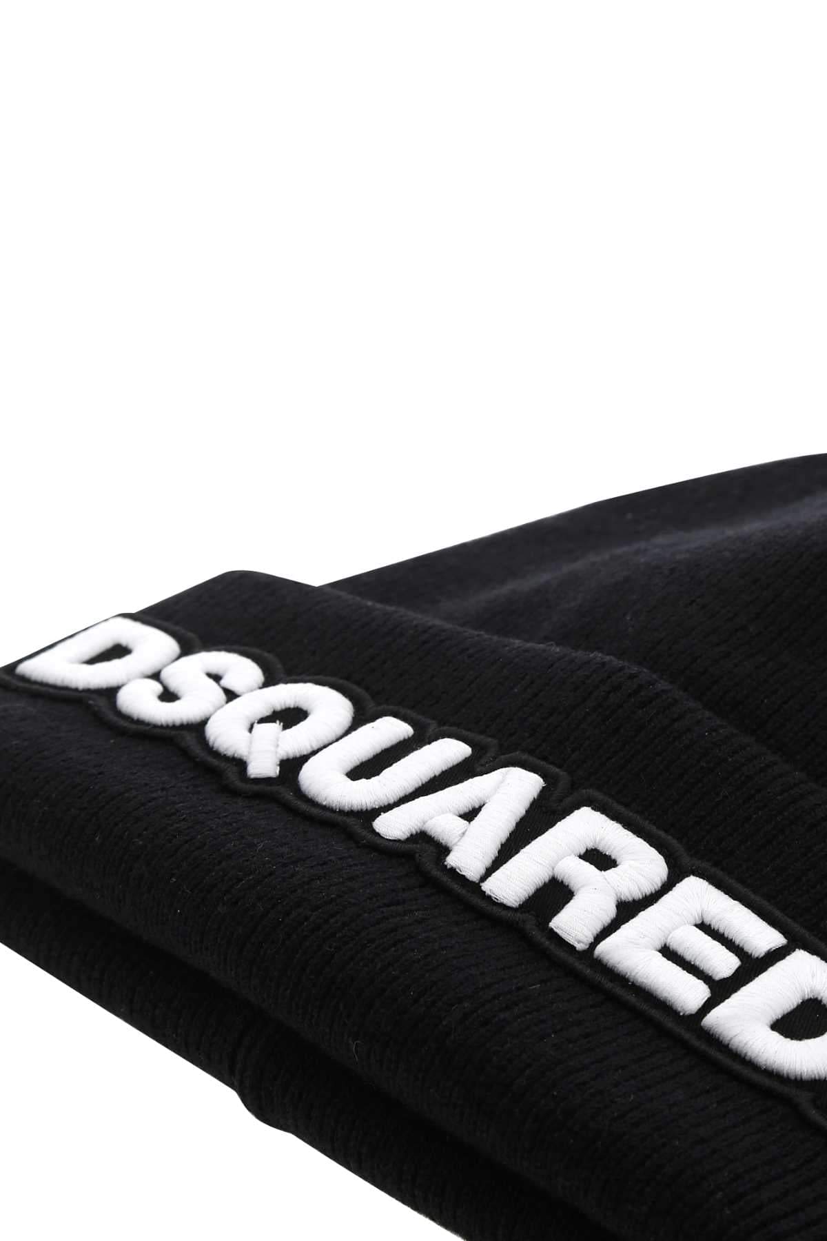 Dsquared Men Black Wool Beanie Hat DSQUARED2