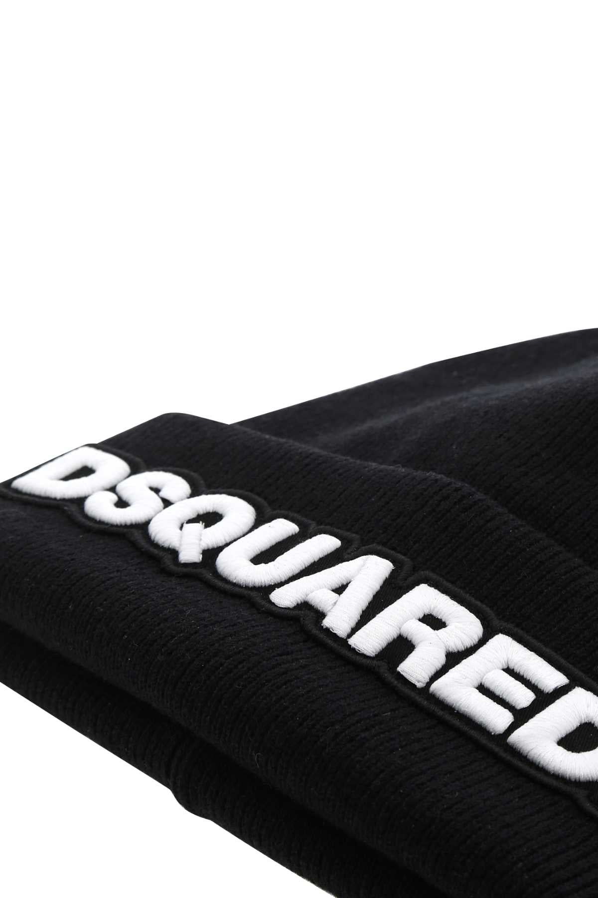 Dsquared Men Black Wool Beanie Hat DSQUARED2