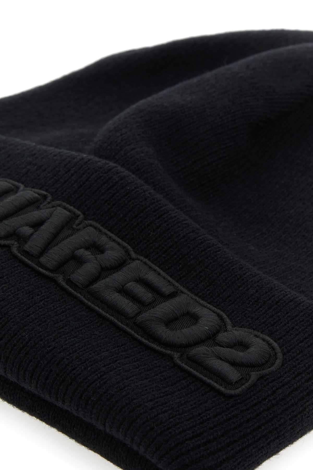 Dsquared Men Black Wool Beanie Hat DSQUARED2