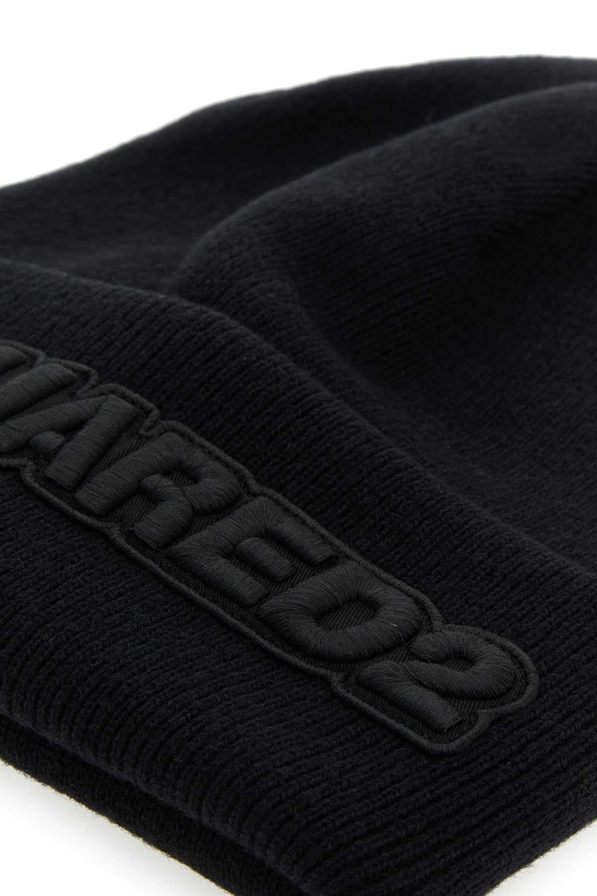 Dsquared Men Black Wool Beanie Hat DSQUARED2