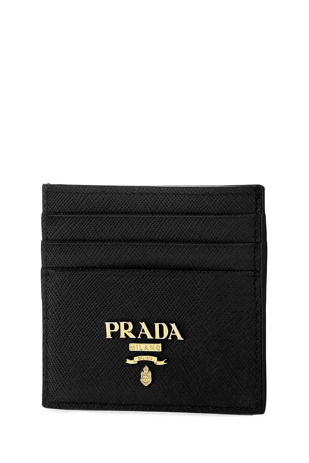 Prada Women Black Leather Card Holder PRADA