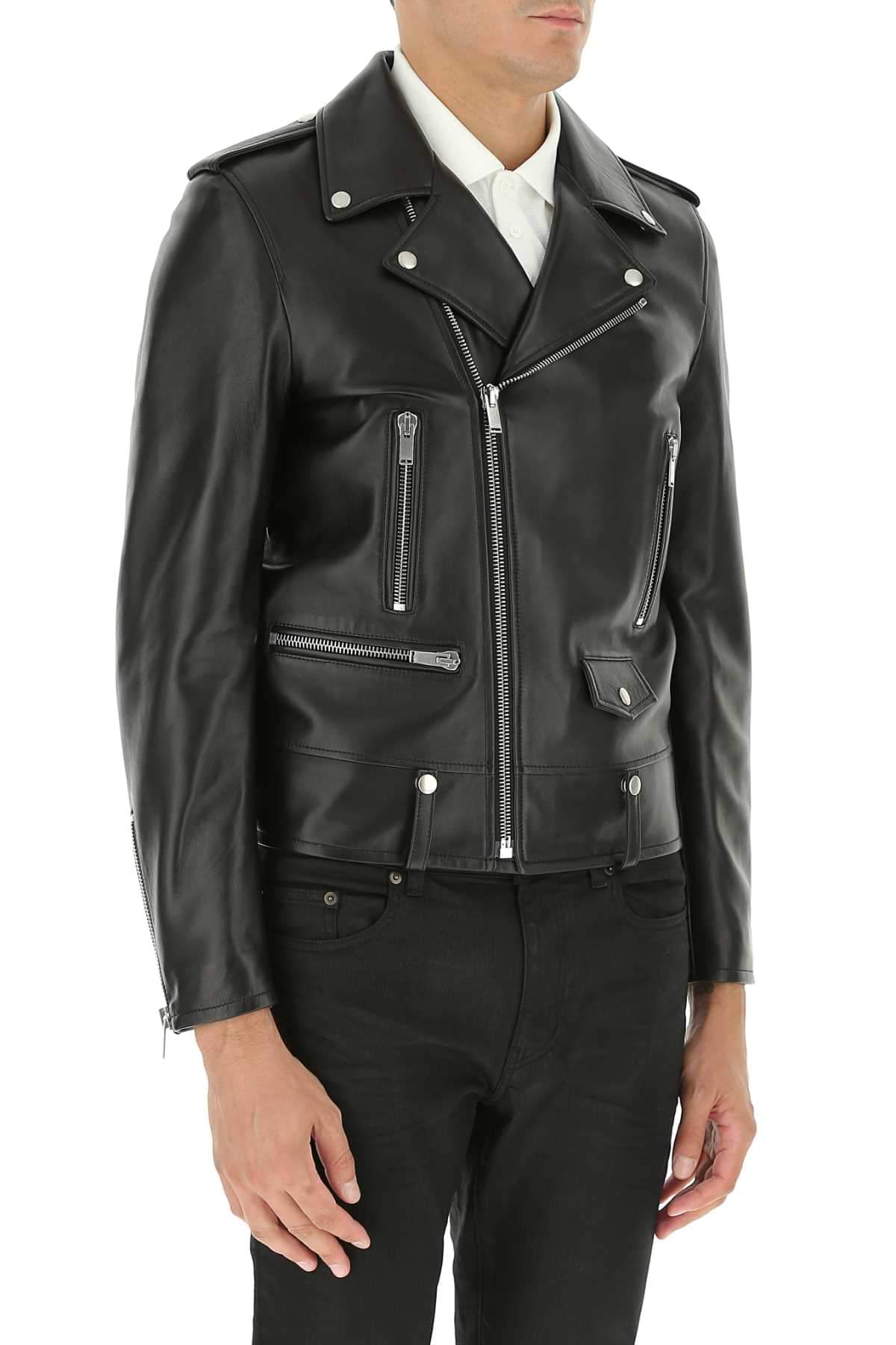 Saint Laurent Men Black Leather Jacket SAINT LAURENT