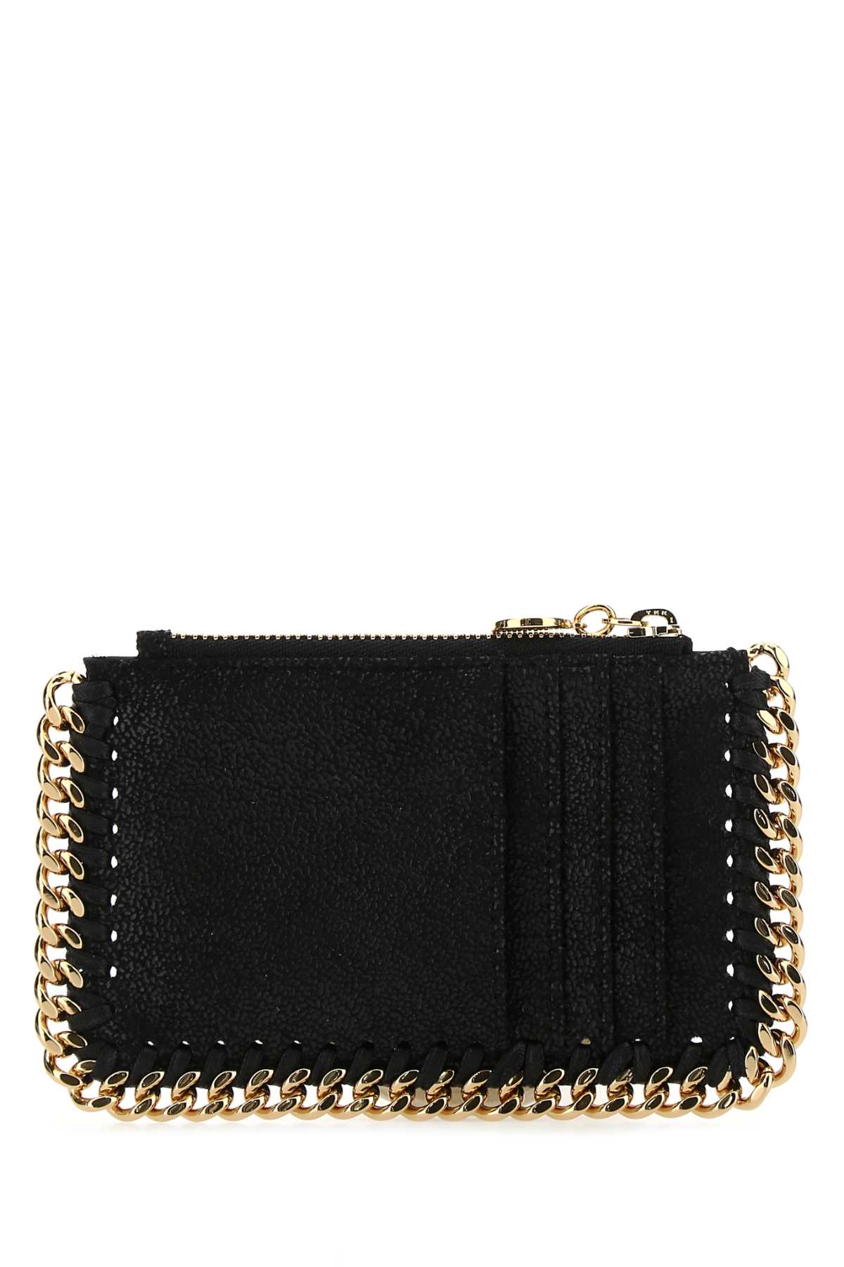 Stella Mccartney Women Black Shaggy Deer Falabella Card Holder STELLA MCCARTNEY