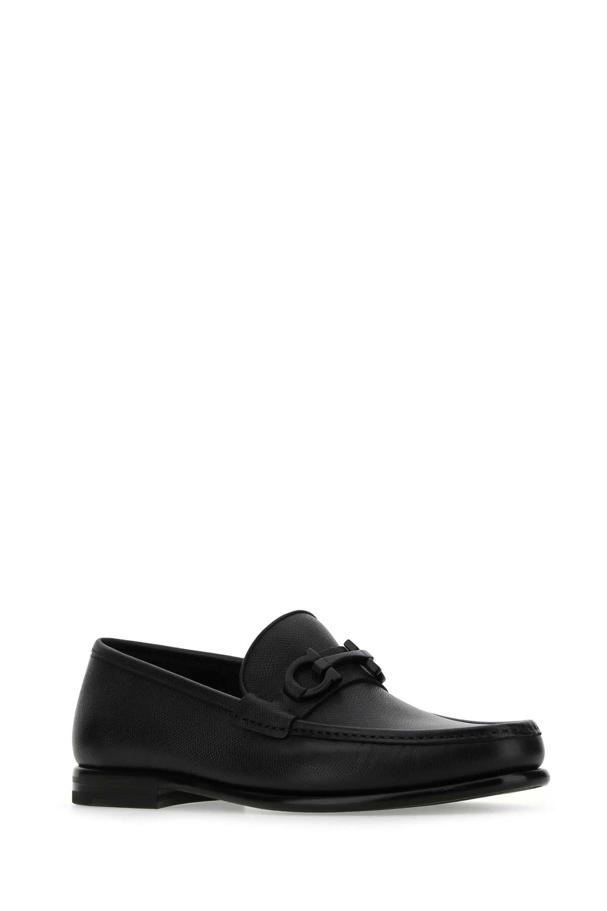 Salvatore Ferragamo Men Black Leather Loafers FERRAGAMO