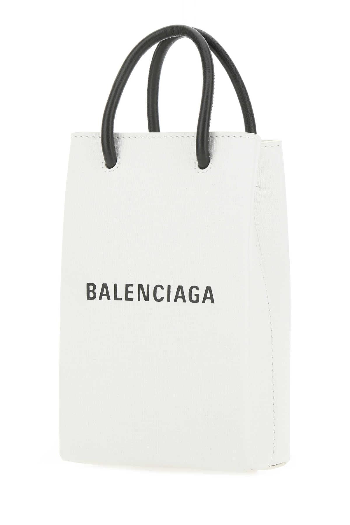 Balenciaga Men White Leather Phone Case BALENCIAGA
