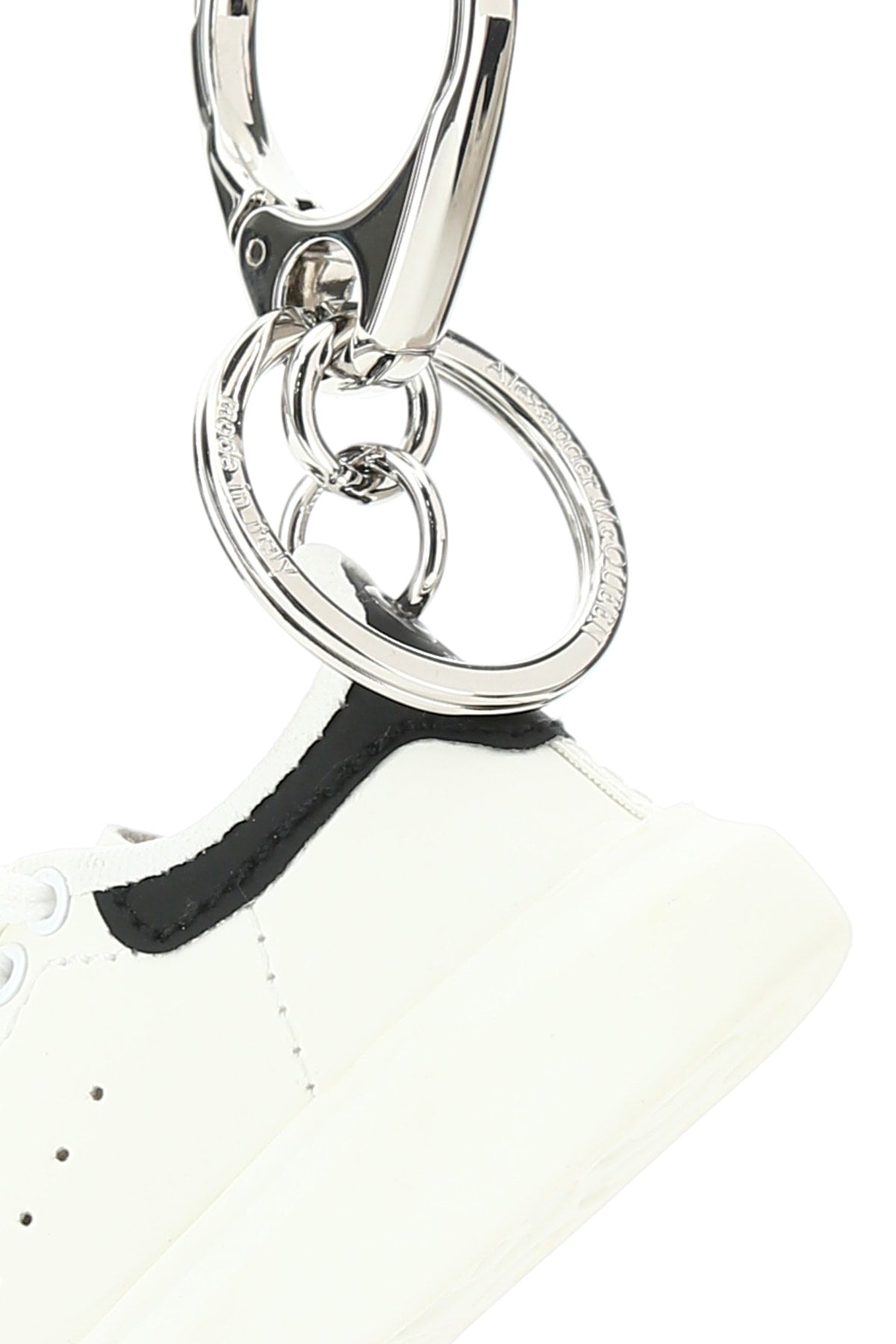 Alexander Mcqueen Men White Leather Key Ring ALEXANDER MCQUEEN