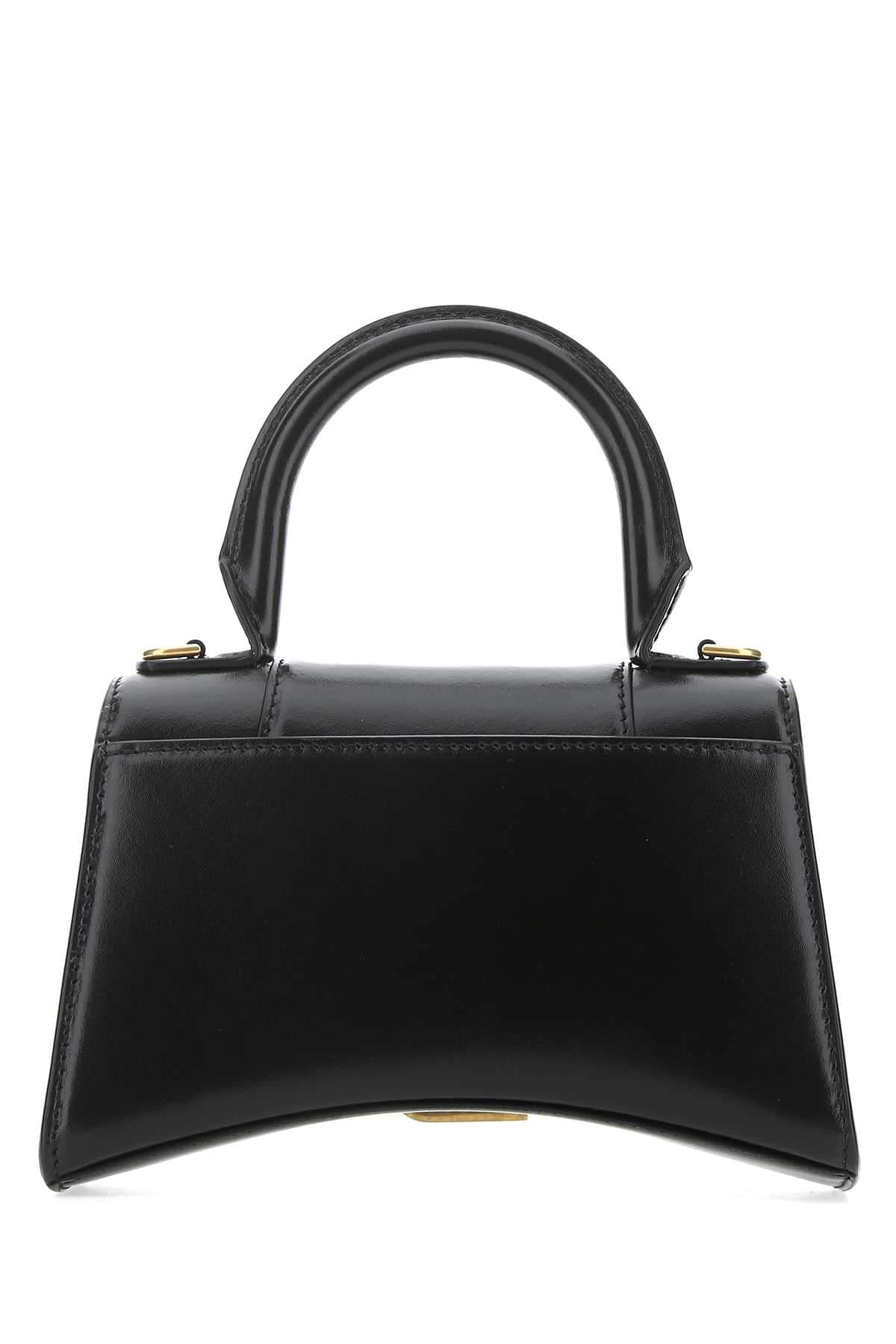 Balenciaga Women Black Leather Xs Hourglass Handbag BALENCIAGA