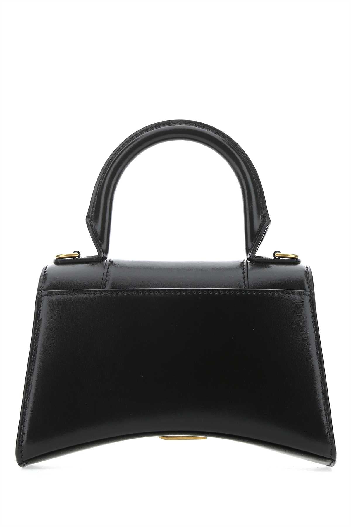 Balenciaga Women Black Leather Xs Hourglass Handbag BALENCIAGA