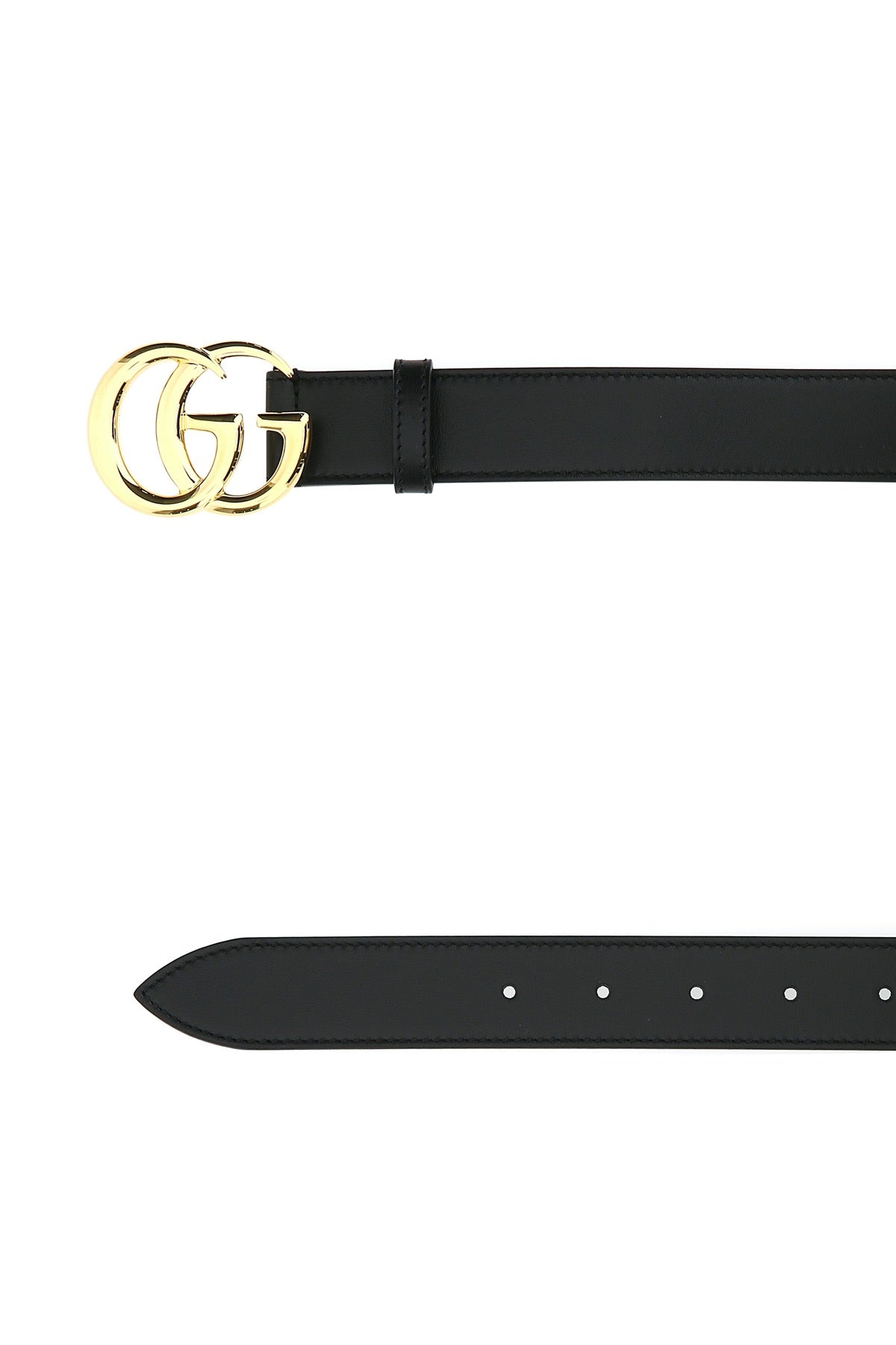 Gucci Women Black Leather Gg Marmont Belt GUCCI