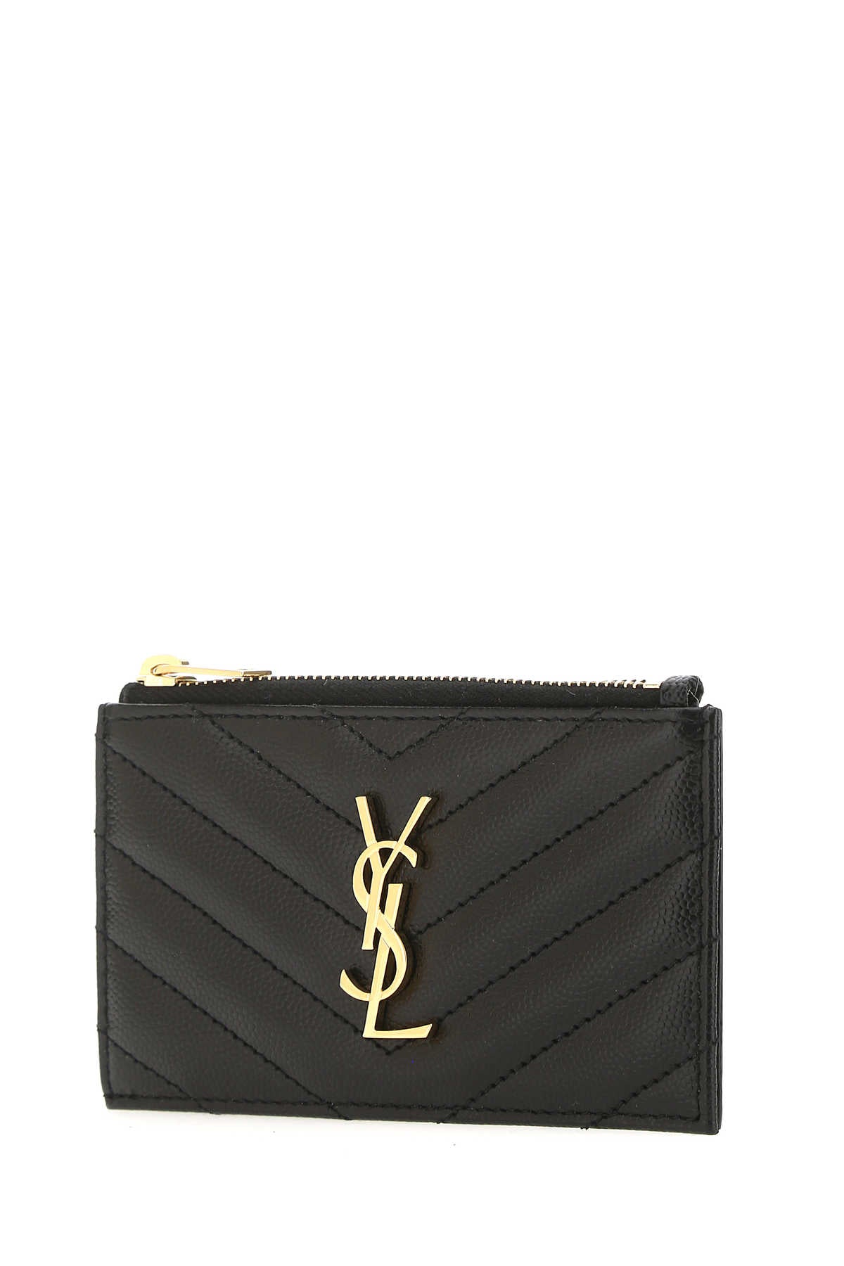 Saint Laurent Women Black Leather Card Holder SAINT LAURENT