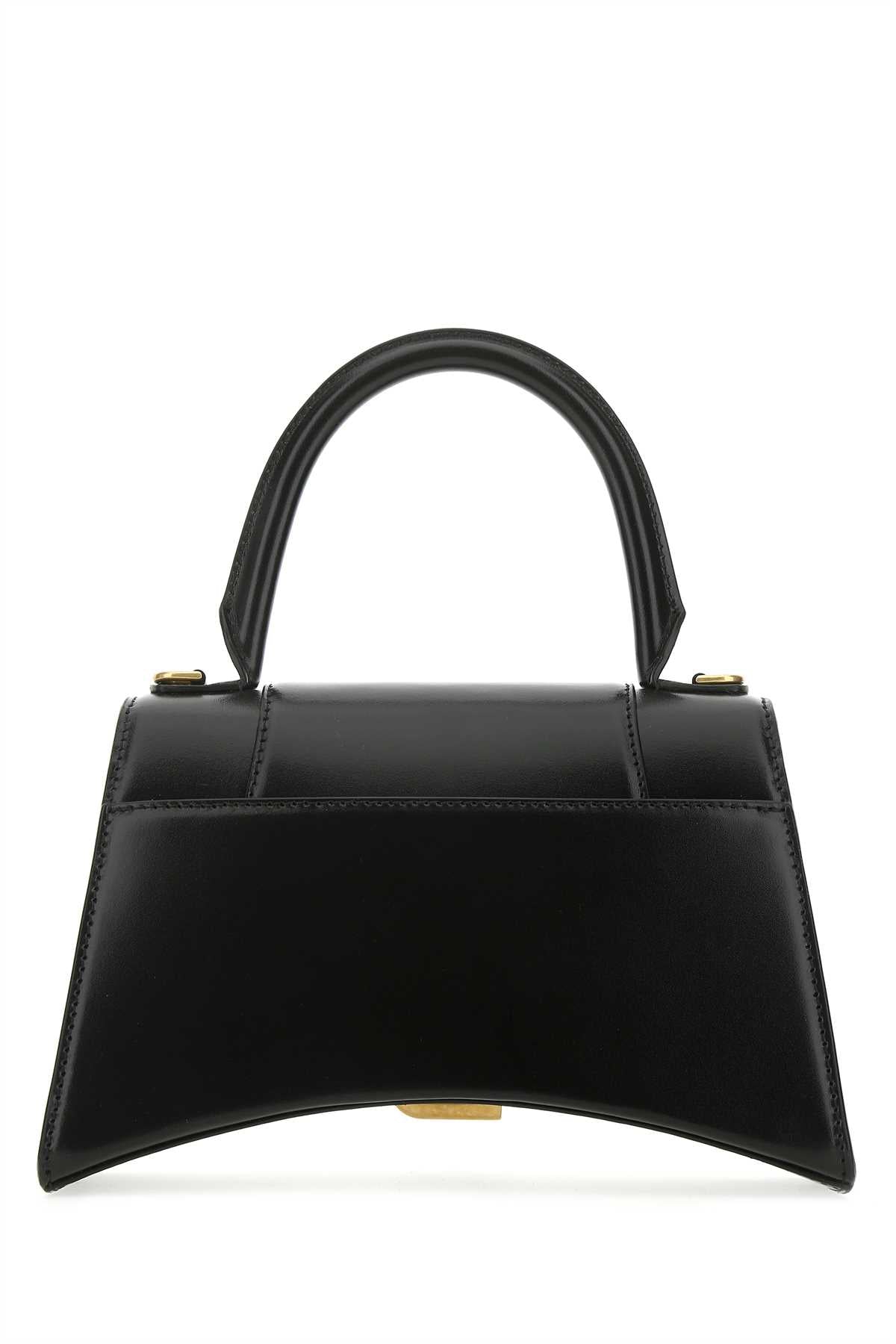 Balenciaga Women Black Leather Small Hourglass Handbag BALENCIAGA