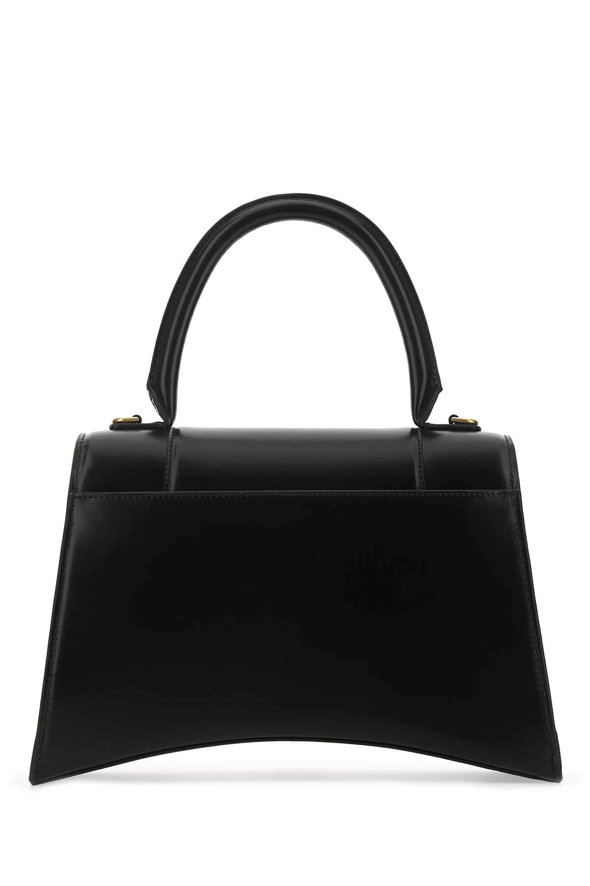 Balenciaga Women Black Leather Medium Hourglass Handbag BALENCIAGA