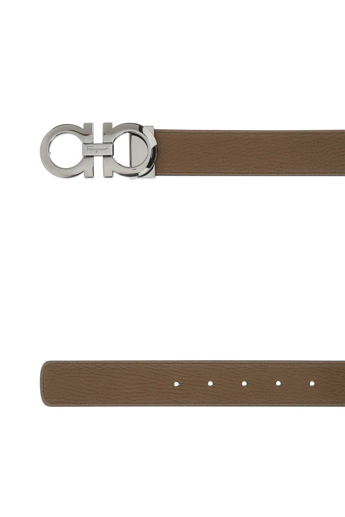 Salvatore Ferragamo Men Brown Leather Reversible Belt FERRAGAMO